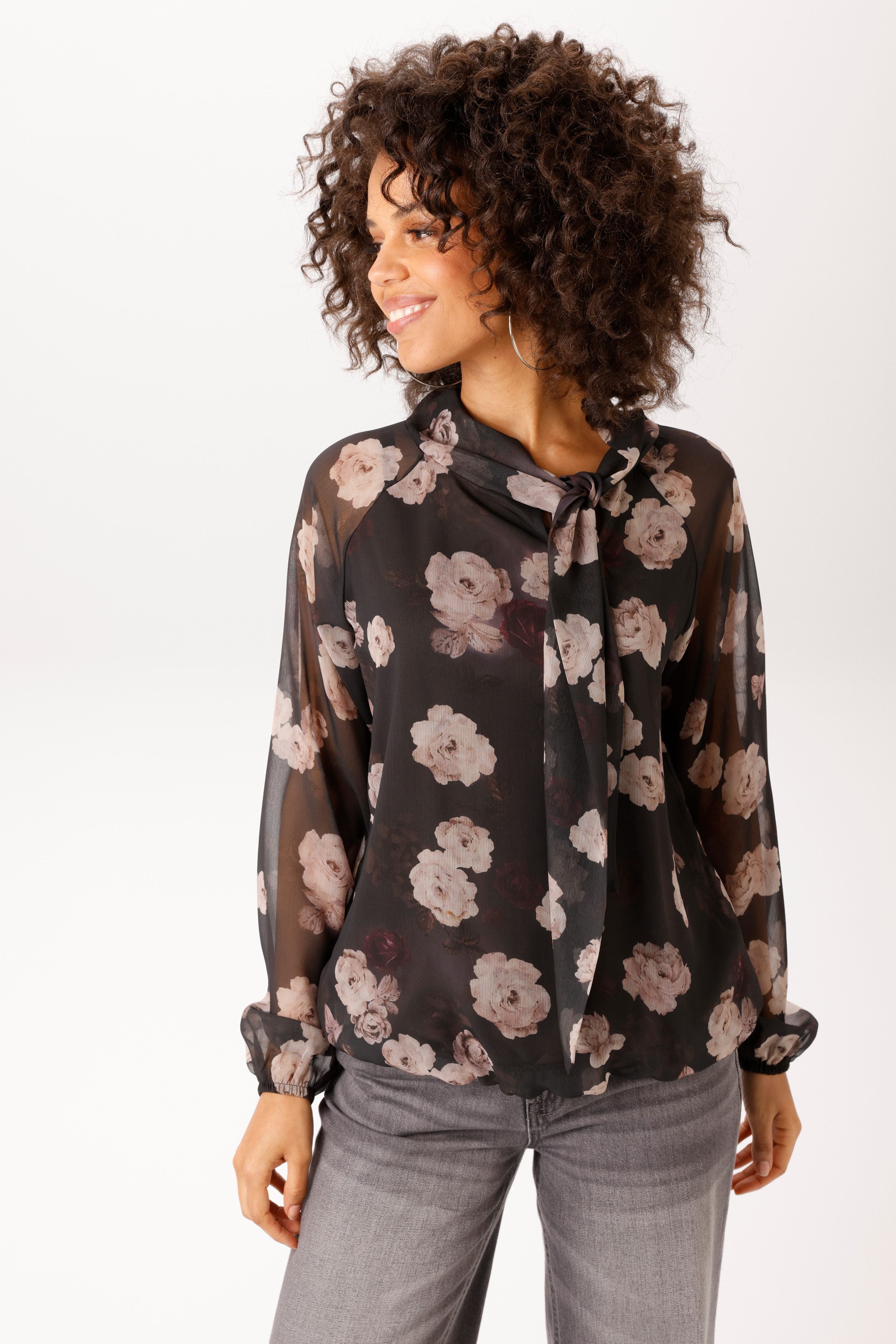 Aniston CASUAL Schlupfbluse mit Glanzfäden im romantischen Rosendruck - NEUE KOLLEKTION. € 49,99, (€ 49,99 pro 1 Stk).
