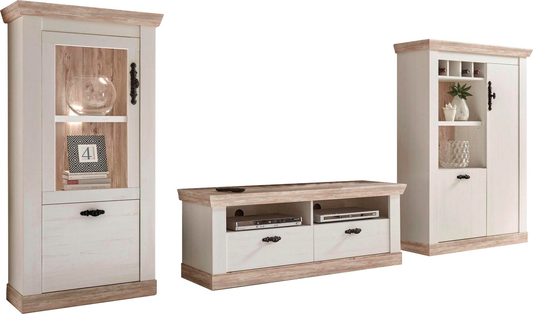 Home affaire Wohnwand Florenz, Anbauwand im Landhausstil, Komplettset mit M günstig online kaufen