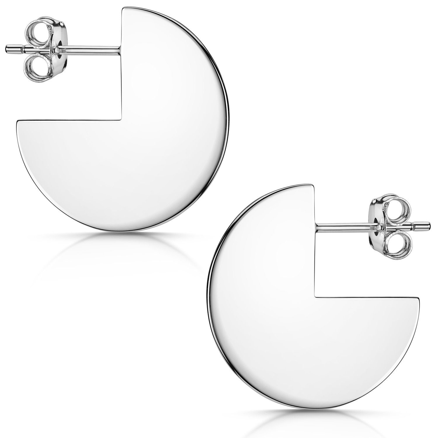 Materia Paar Ohrstecker Rund Silber flach Ø20mm SO-454, 925 Sterling Silber günstig online kaufen