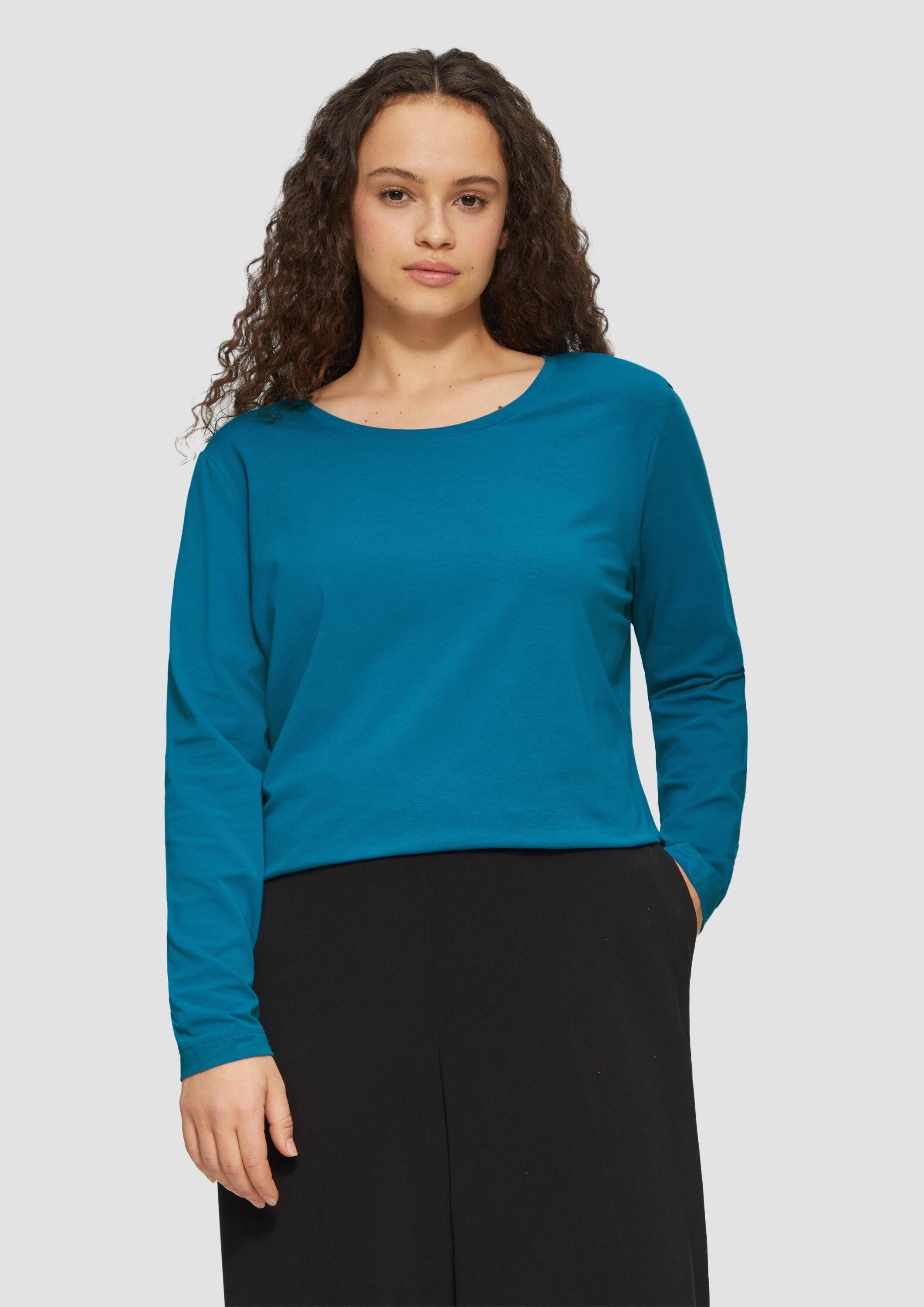 s.Oliver Langarmshirt T-Shirt Longsleeve aus Baumwollmix günstig online kaufen