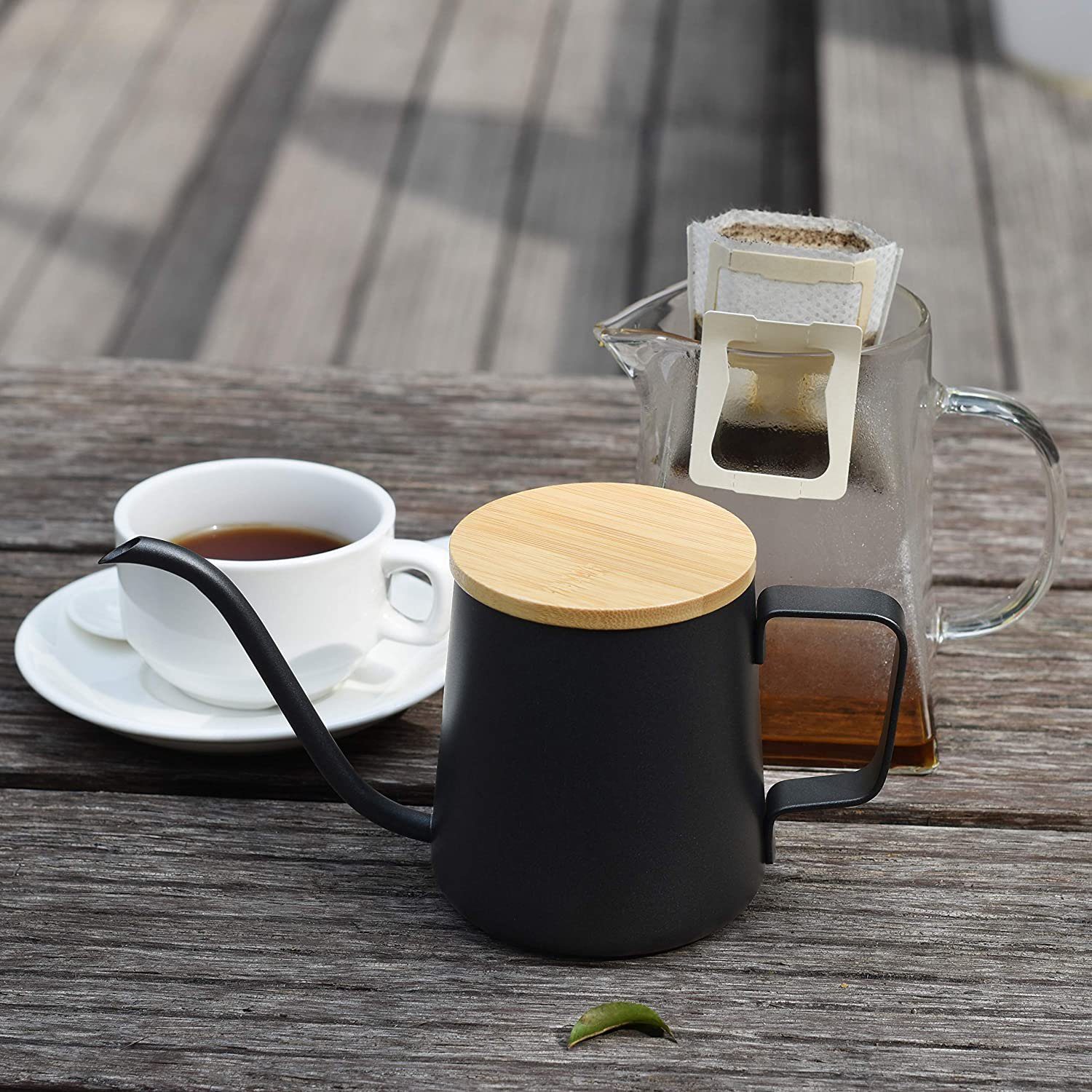 GelldG Wasserkessel Edelstahl, Kaffeekessel, perfekt Kaffeefilter. für Mini-Kaffeekocher