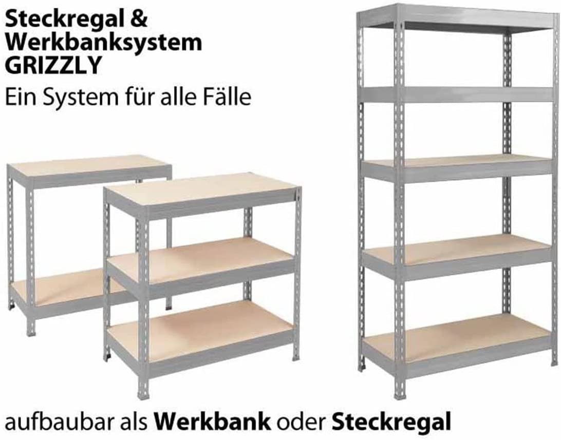 Karat Schwerlastregal Weitspannregal Steckregal, für Keller Garage, - Anthrazit Grau