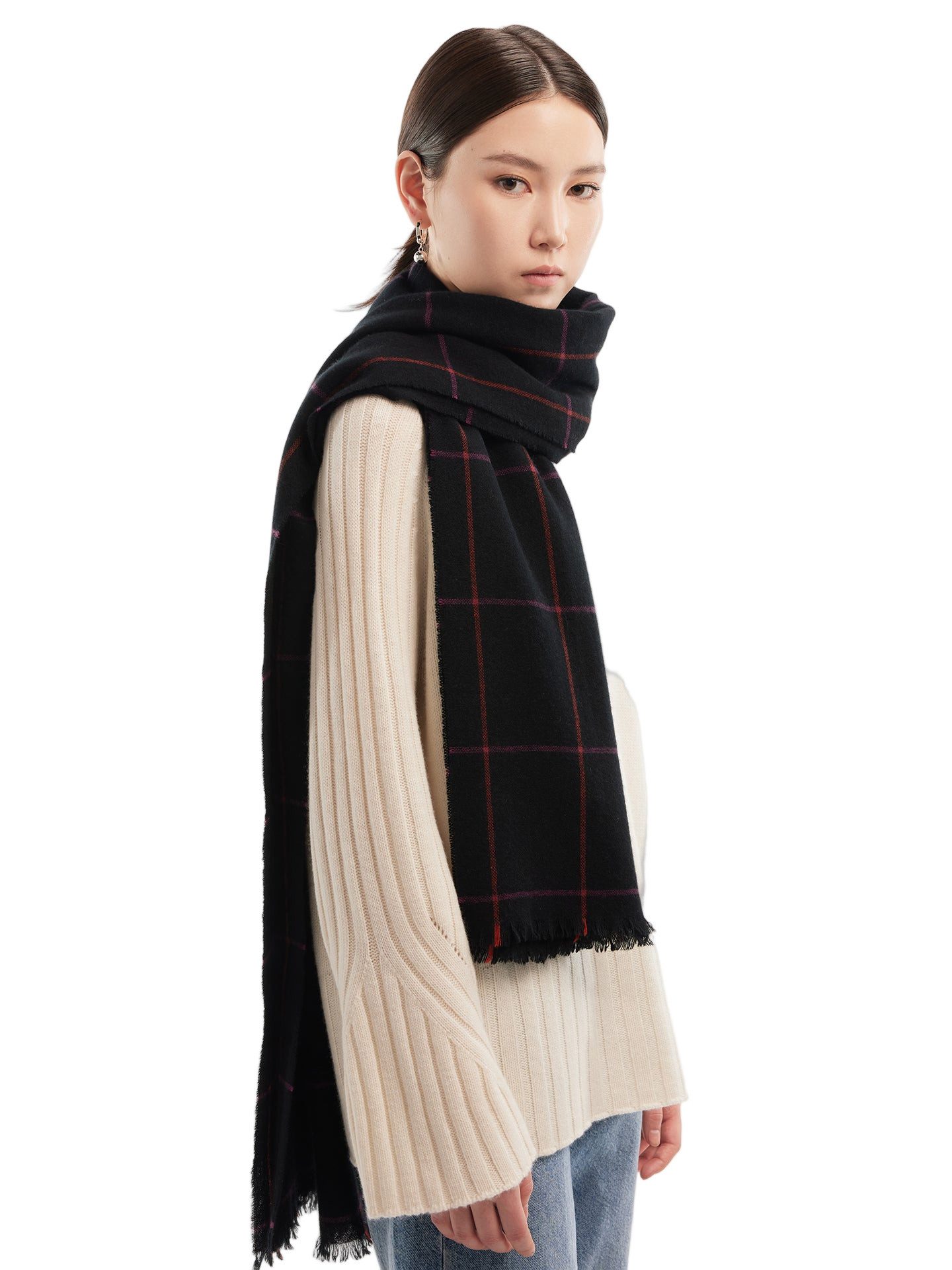 GOBI Cashmere Strickschal Kaschmirschal mit Micro-Check Muster