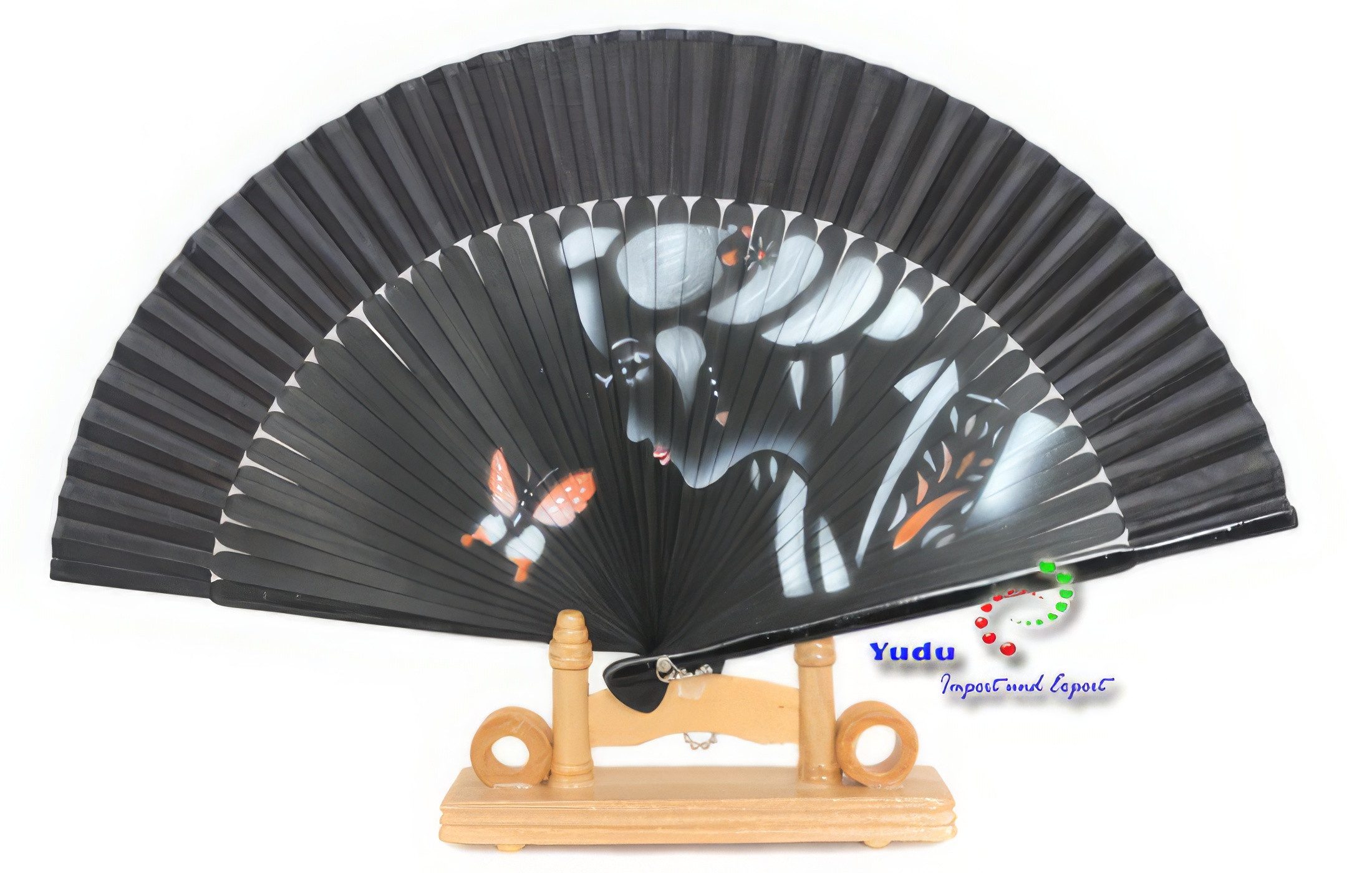 Yudu Handfächer 2 stück Handfächer Fächer mit schönen Motiven Handbemalt