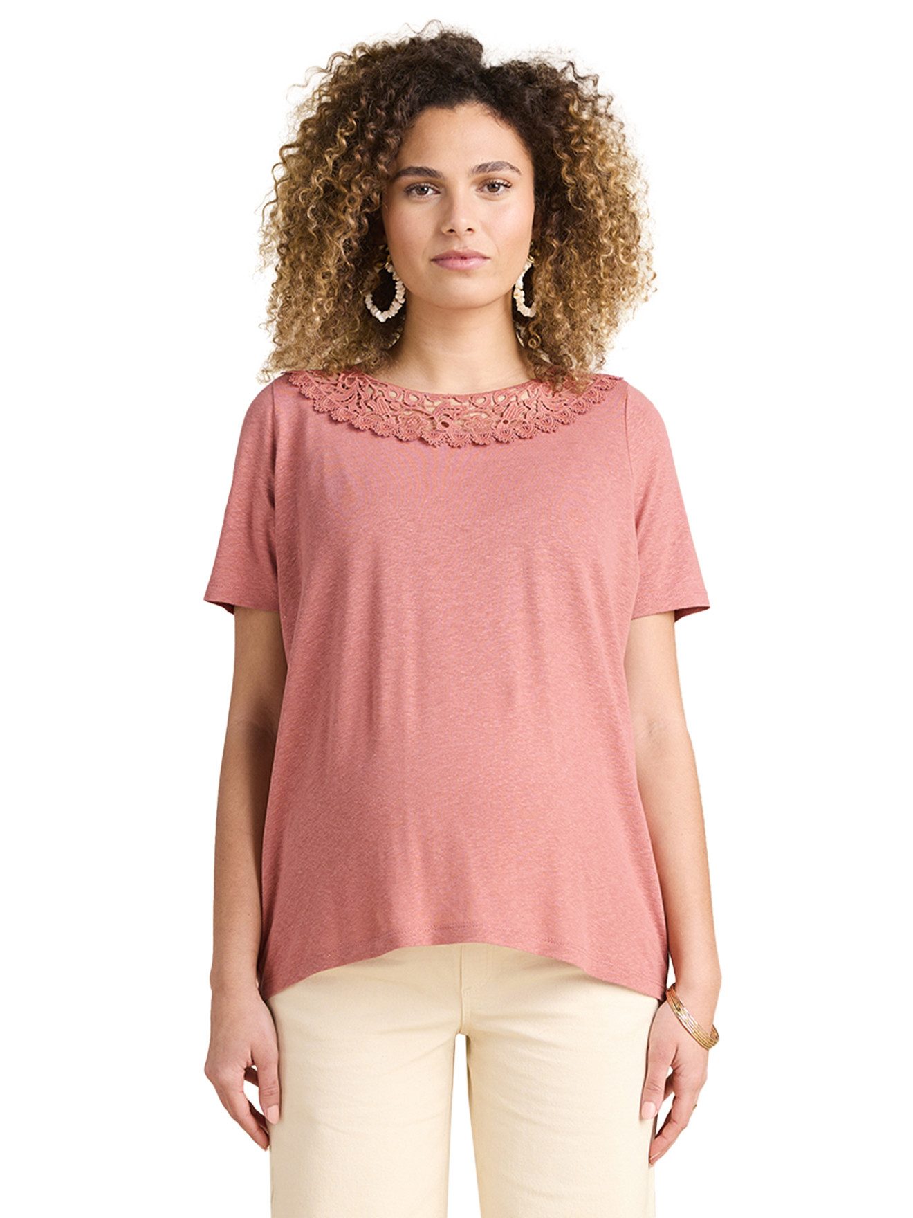 Umstandsshirt Wendbares Umstandsshirt mit Makramee-Spitze