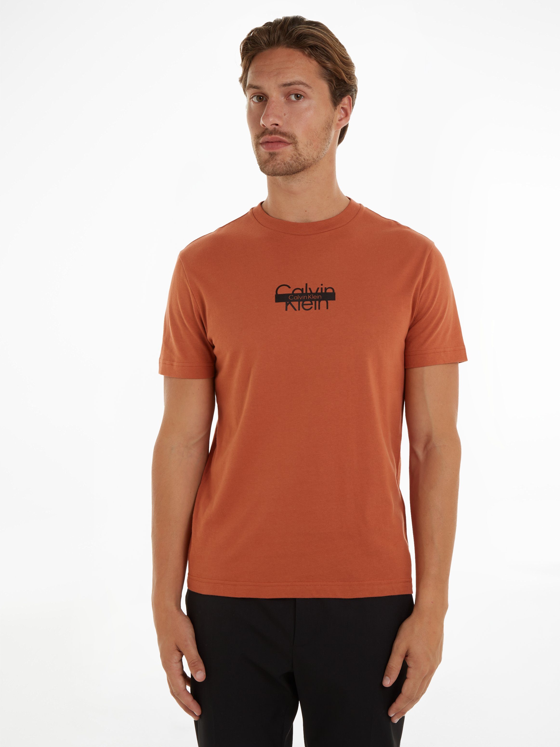 Calvin Klein T-Shirt CUT THROUGH LOGO T-SHIRT Copper Sun