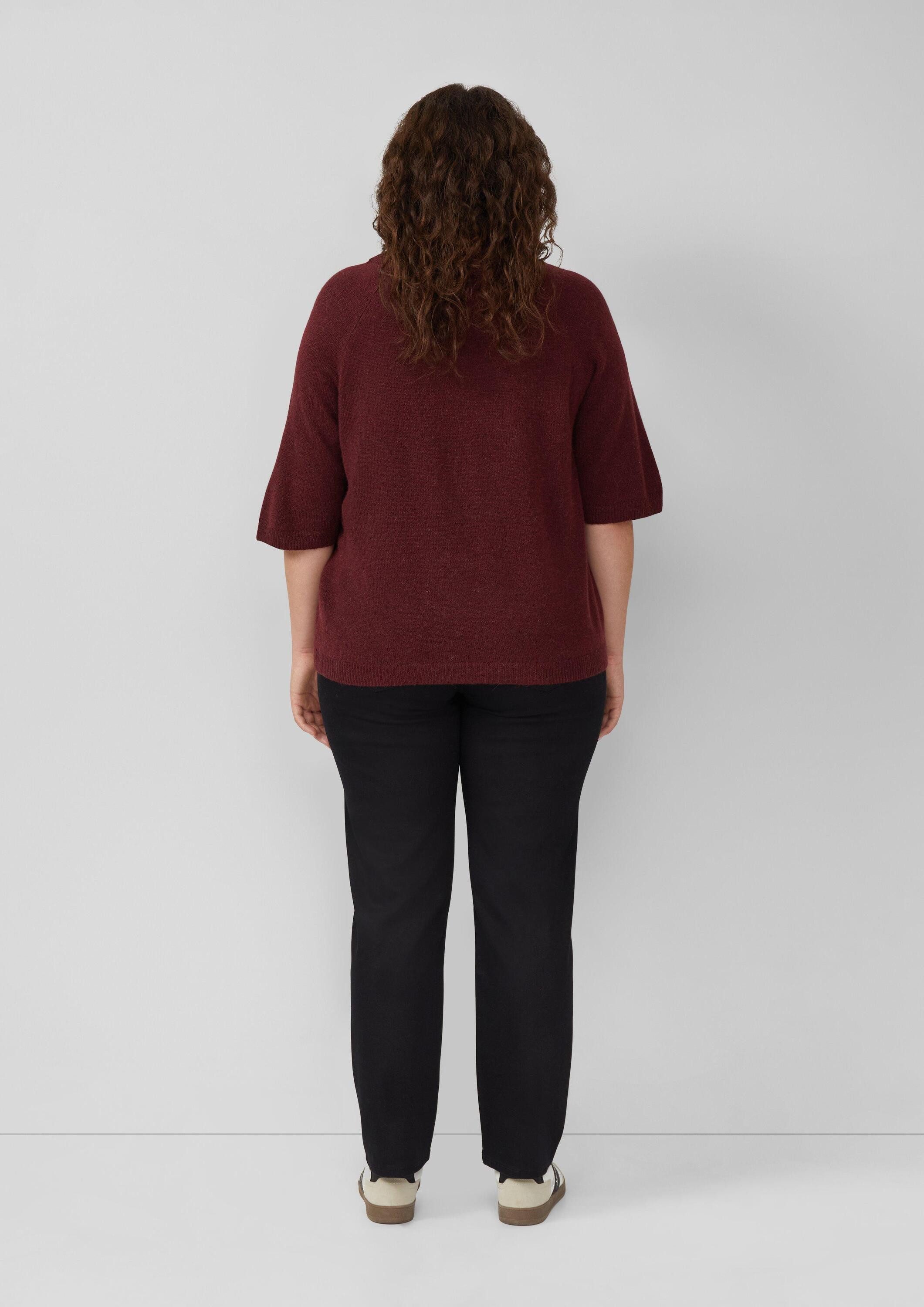 s.Oliver Kurzarmpullover Strickpullover Kurzarmpullover aus Alpakamix