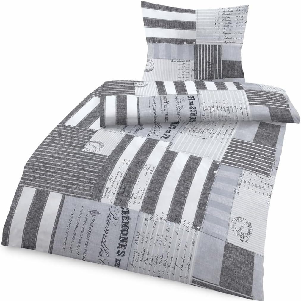 soma Bettwäsche Biber Bettbezug 135x200 cm Grau Anthrazit 2-teilig 100% Baumwolle, Biber, 2 teilig, Kuschelige Biber-Baumwolle, 60 °C waschbar, trocknergeeignet