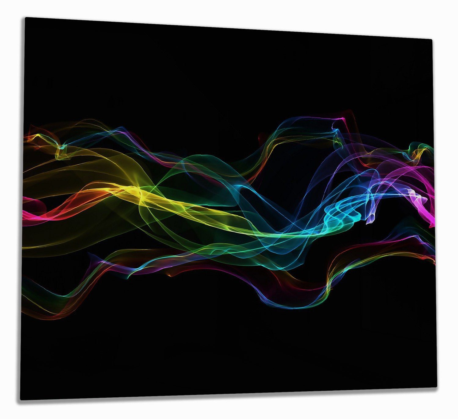 Wallario Herd-Abdeckplatte Bunter Rauch vor schwarzem Hintergrund, ESG-Sicherheitsglas, (Glasplatte, 1 tlg., inkl. 5mm Noppen), verschiedene Größen