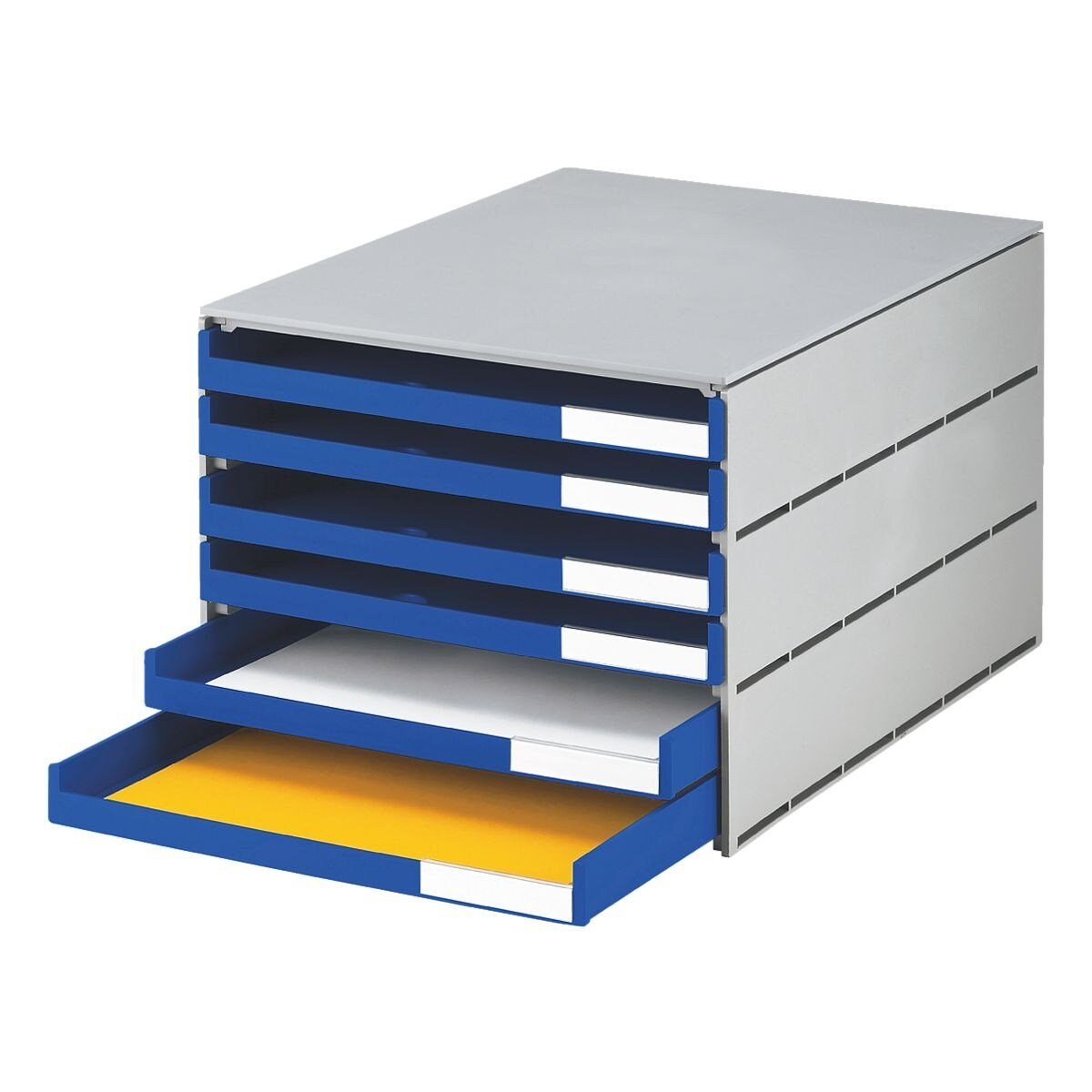 STYRO Schubladenbox Styroval, mit 6 flachen/ offenen Schubladen, stapelbar blau