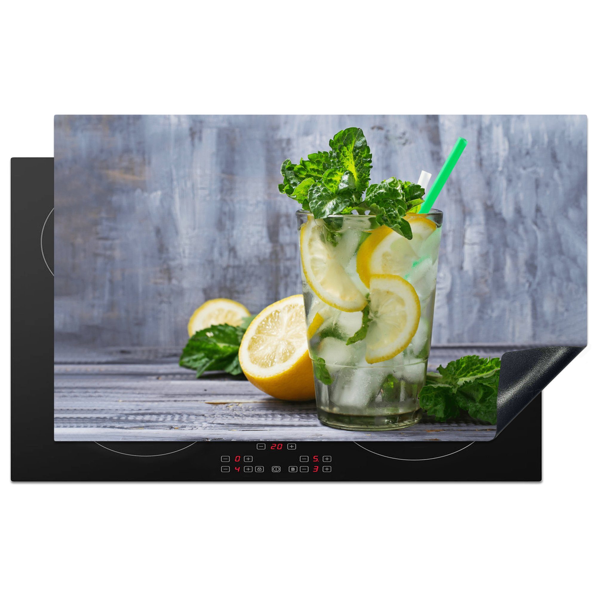 MuchoWow Herdblende-/Abdeckplatte Mojito - cm, - Glas Ceranfeldabdeckung, tlg), 83x51 (1 Vinyl, küche - für Arbeitsplatte Induktionsschutz, Getränk