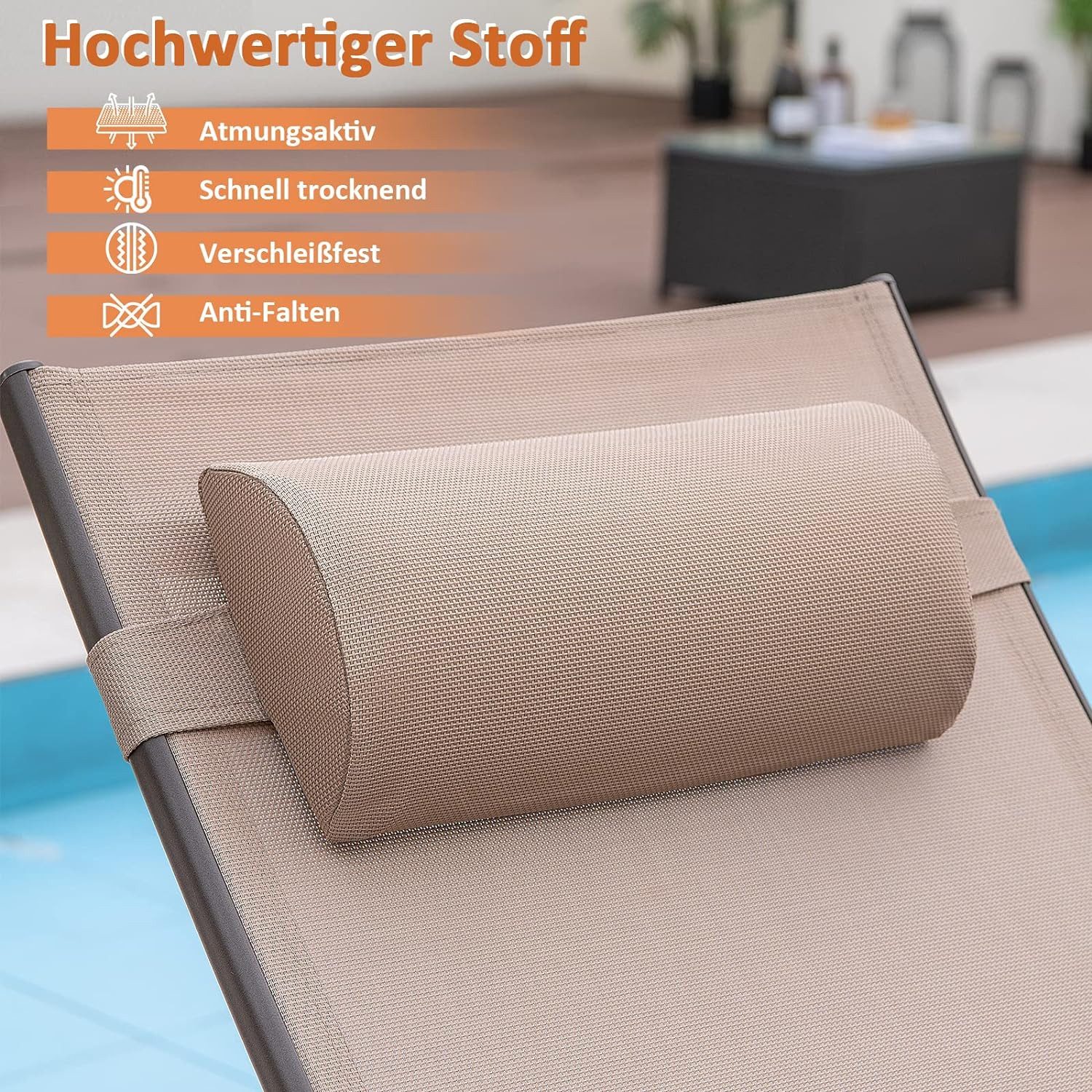 KOMFOTTEU Gartenliege Liegestuhl, mit Verstellbarer Rückenlehne günstig online kaufen