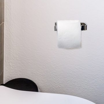 Intirilife Toilettenpapierhalter (1-St), Klopapierhalter ohne Ablage in SILBER - Edelstahl Papierhalterung