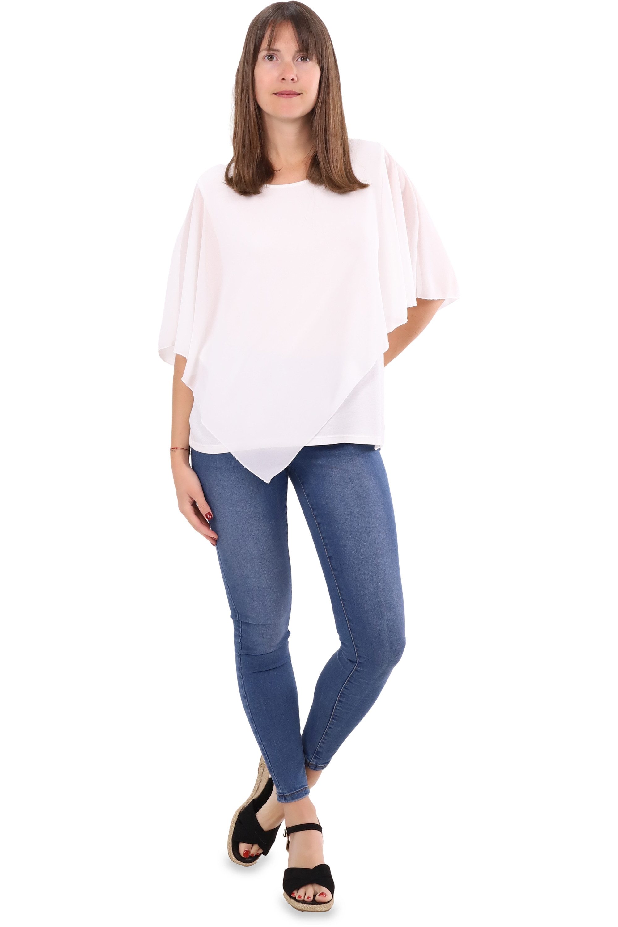 malito more than fashion Chiffonbluse malito Damen Chiffonbluse asymmetrisch 10732 Schlupfbluse Blusenshirt asymmetrisch geschnitten Einheitsgröße – Bild 5 von 5