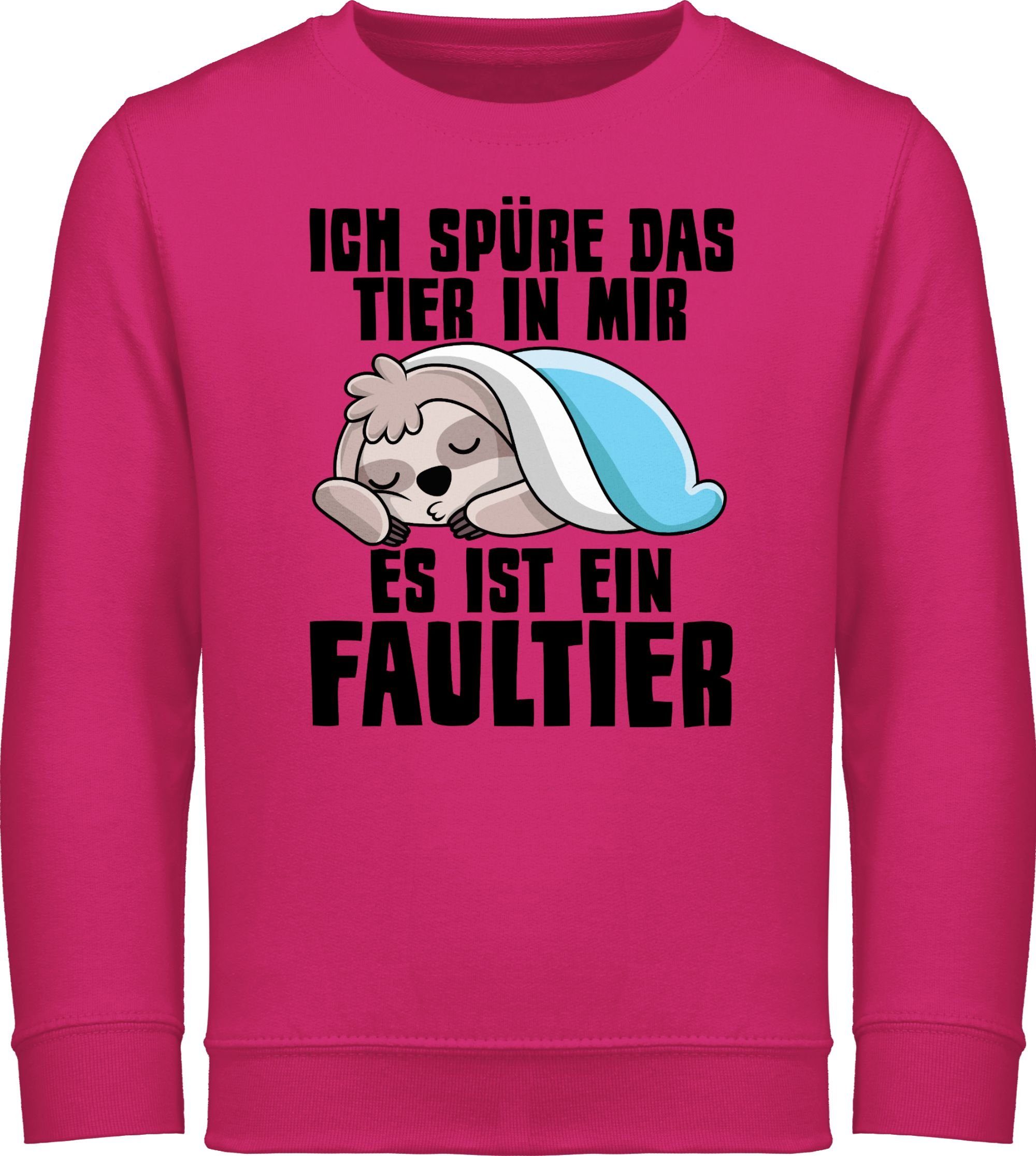 Shirtracer Sweatshirt Ich spüre Fuchsia es mir in ein Kinder Sprüche Faultier ist 2 Tier Statement das