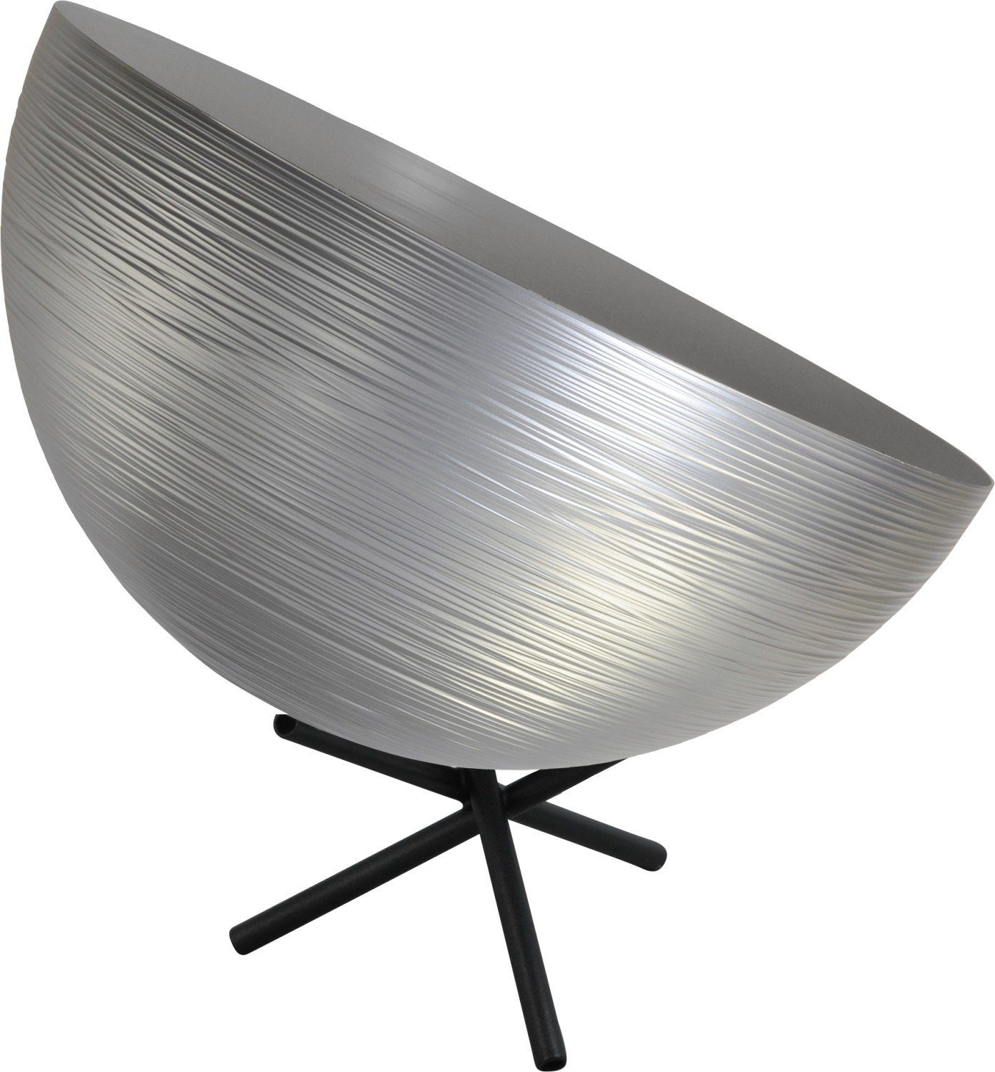 Licht-Erlebnisse Nachttischlampe CASCO, ohne Leuchtmittel, Tischlampe E27 42 cm Silber Schwarz Metall Industrial Beleuchtung