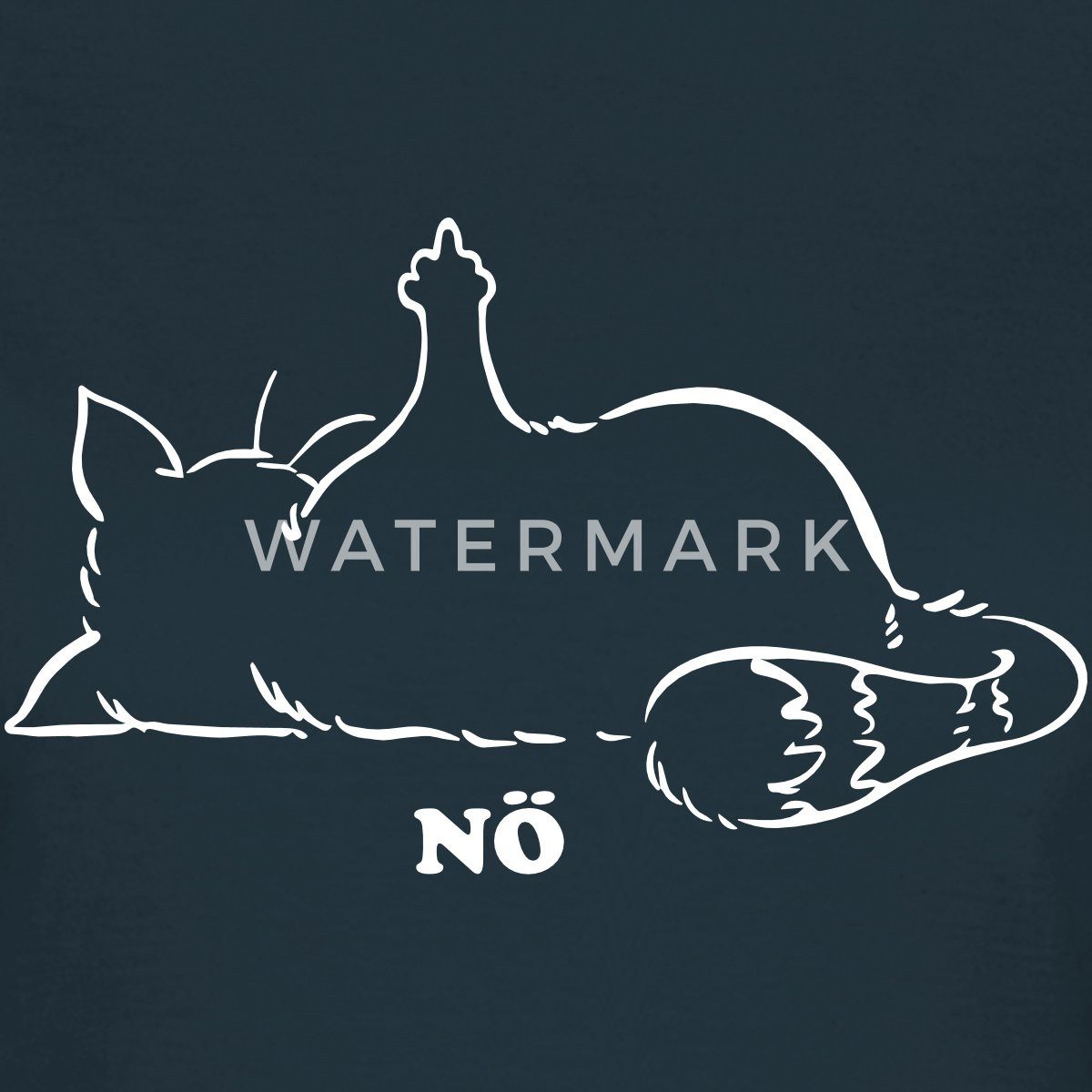 Spreadshirt T-Shirt Katze Nö Neinsager Mittelfinger günstig online kaufen