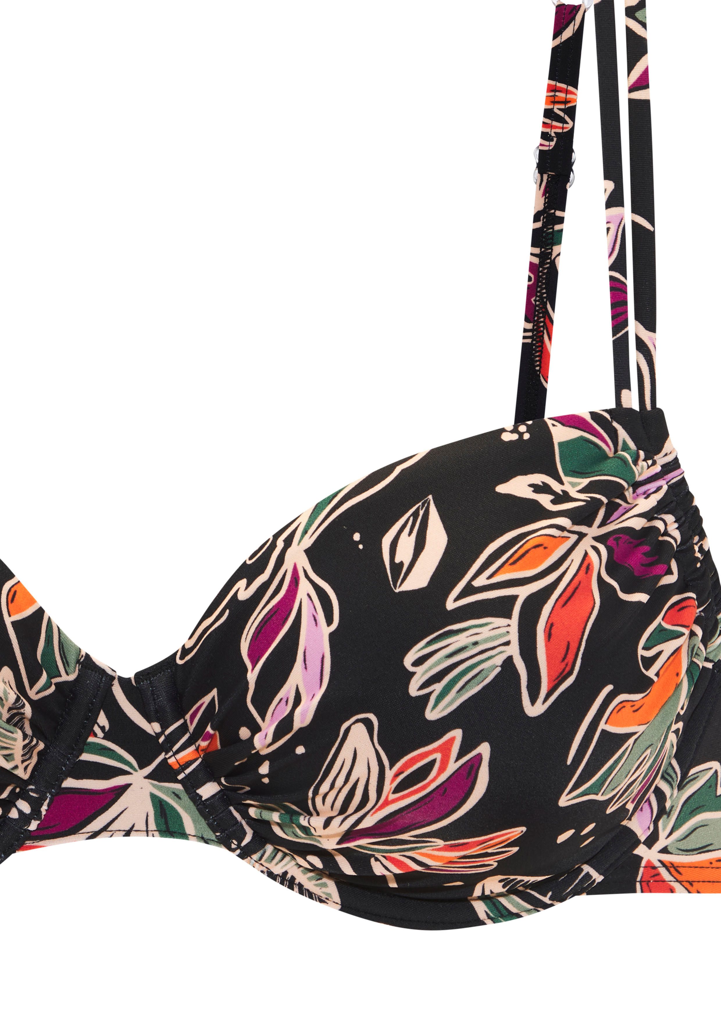 Buffalo Bügel-Bikini-Top Whoopi, mit modernem Blätterdruck