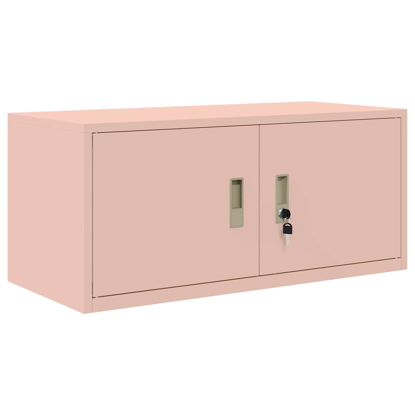 vidaXL Aktenschrank Aufbewahrungsschrank Rosa 90 x 40 x 40 cm Stahl (1-St)