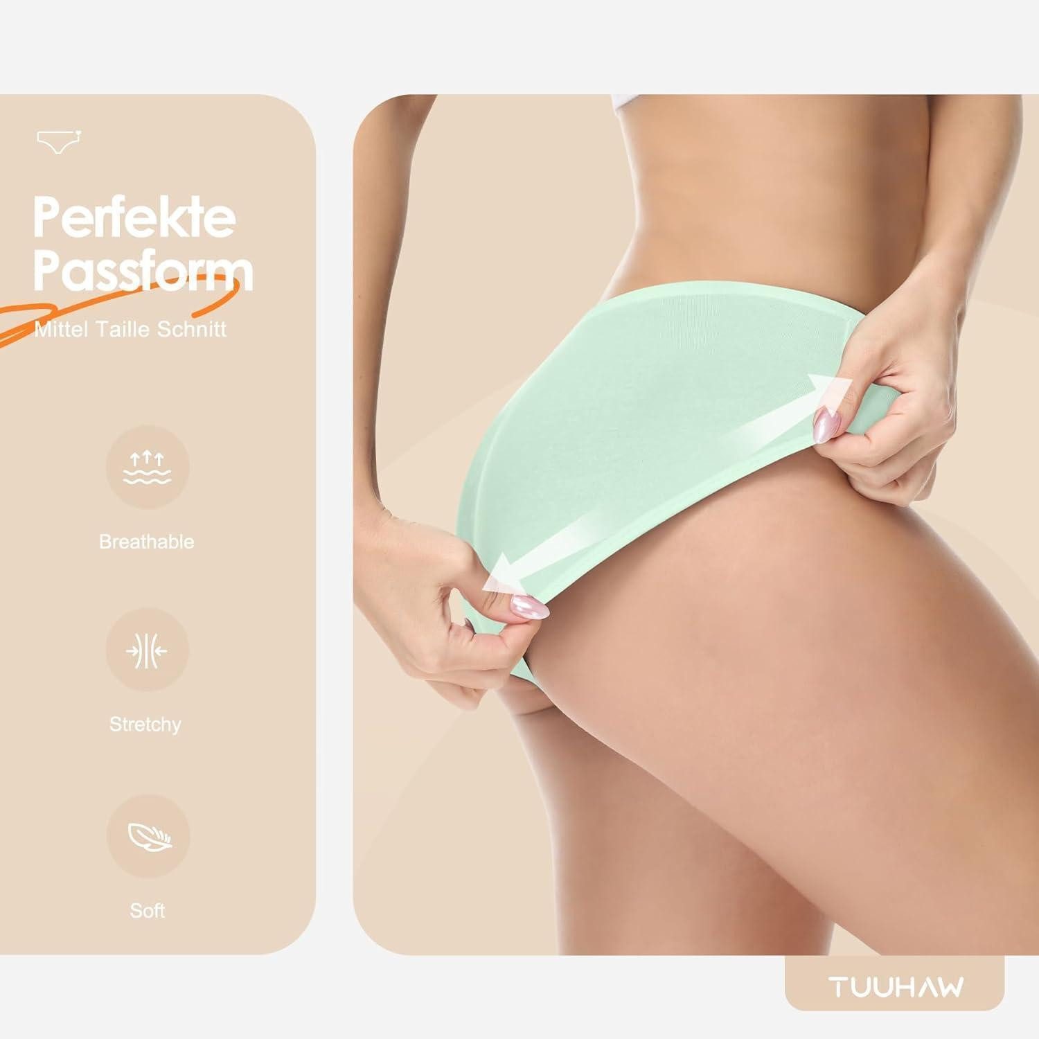 LuxusKollektion Panty Unterwäsche Damen 6er Pack Baumwolle Slips XXL Mehrfarbig