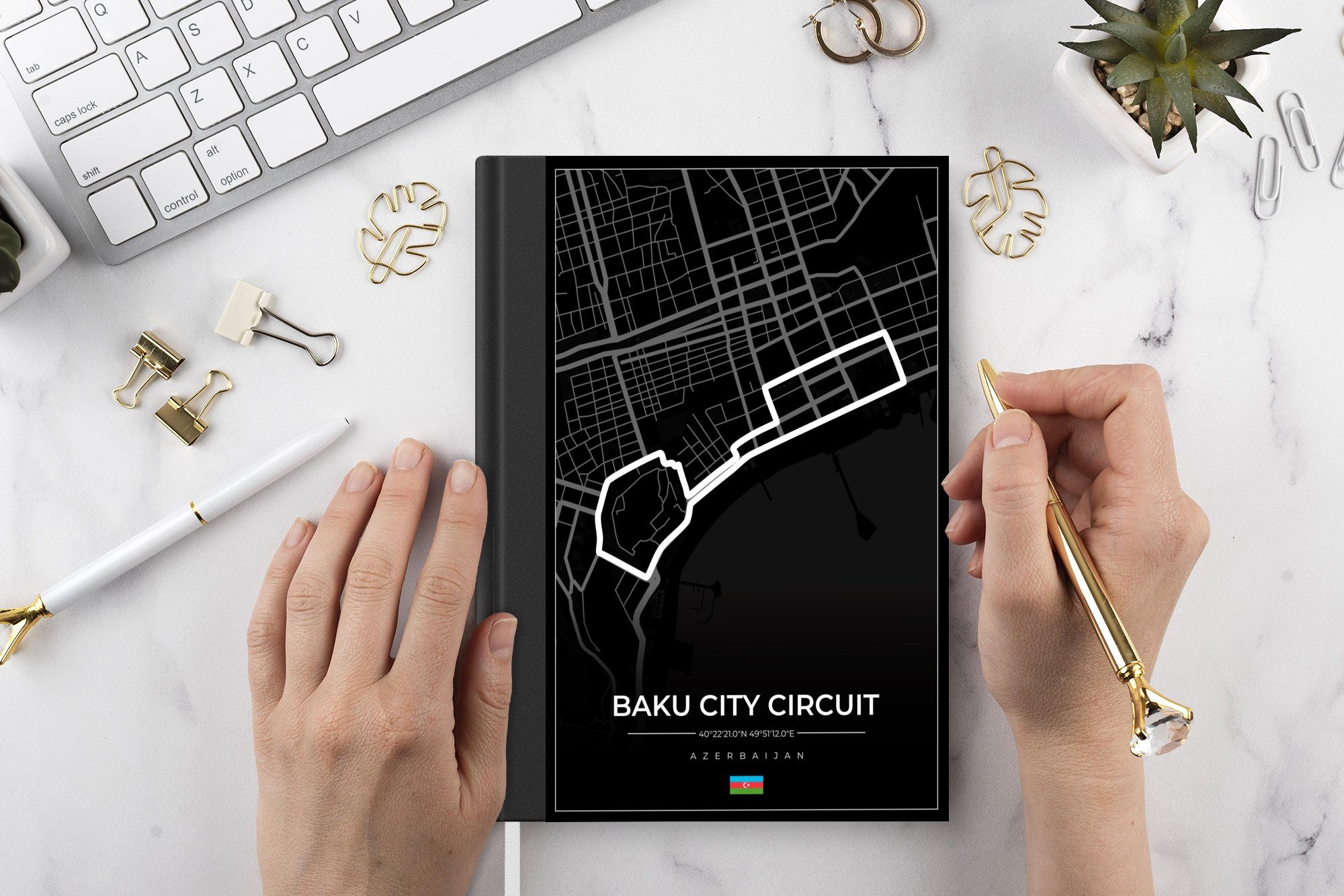 Haushaltsbuch - Seiten, - Circuit Journal, Rundkurs -, 98 Tagebuch, City Notizbuch Notizheft, A5, - - MuchoWow Aserbaidschan Merkzettel, Rennstrecke F1 Baku