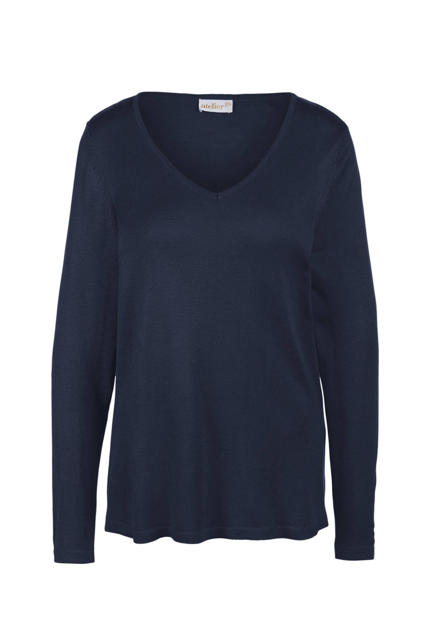 GOLDNER Strickpullover Unkomplizierter Pullover mit V-Ausschnitt günstig online kaufen