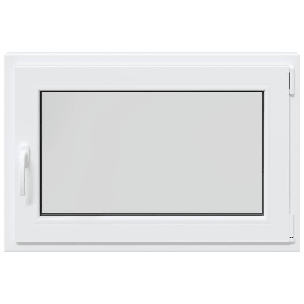 vidaXL Fenster Kellerfenster RISOR Kunststoff Dreh Kipp weiß PVC und Glas