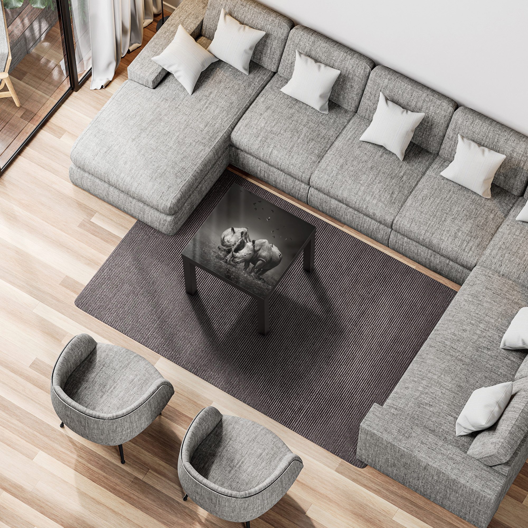 DEQORI Couchtisch 'Stille Titanen', Glas Beistelltisch Glastisch modern