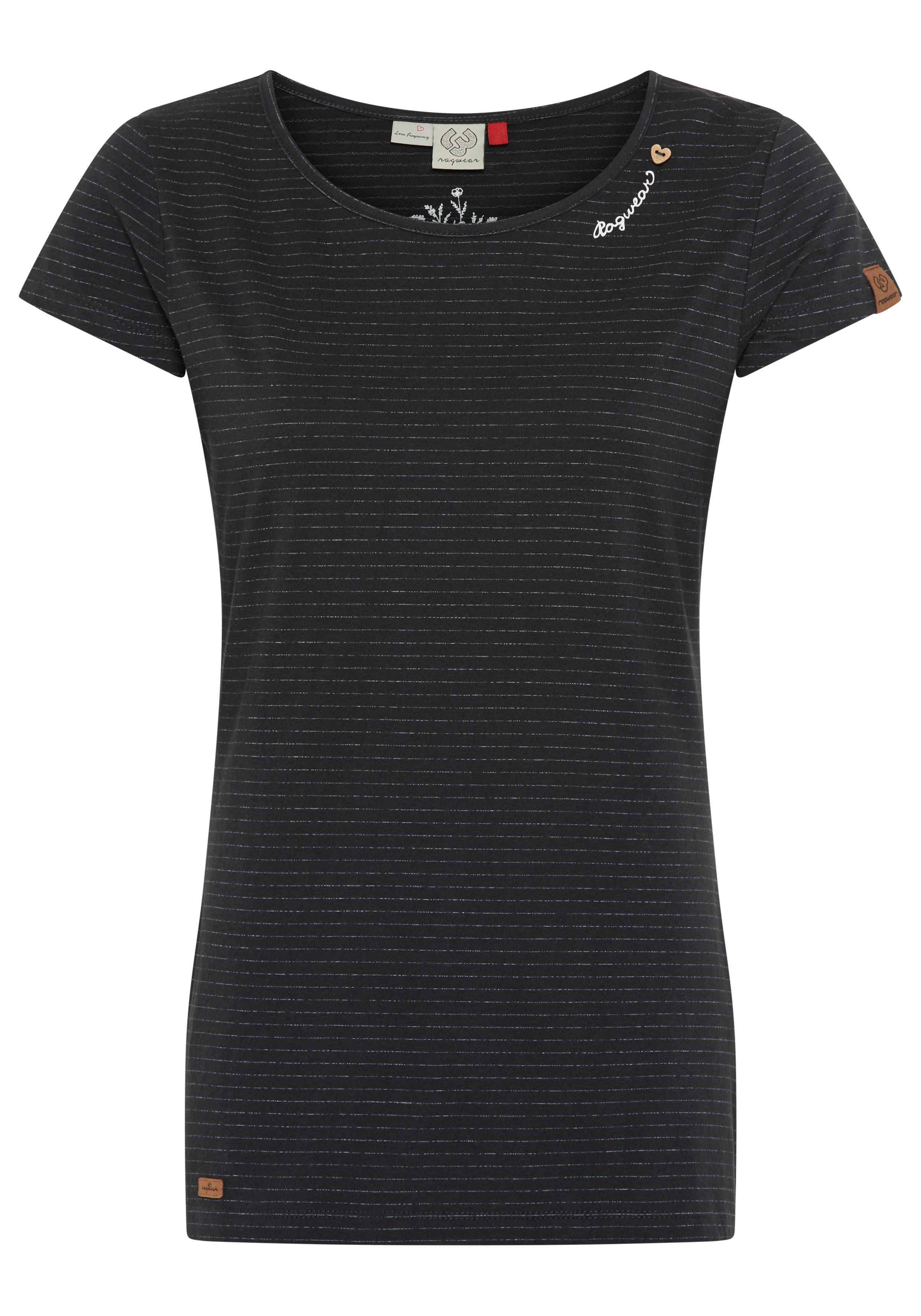 Ragwear Kurzarmshirt MINT STRIPES O mit Logoschriftzug und Zierknopf in Hol günstig online kaufen