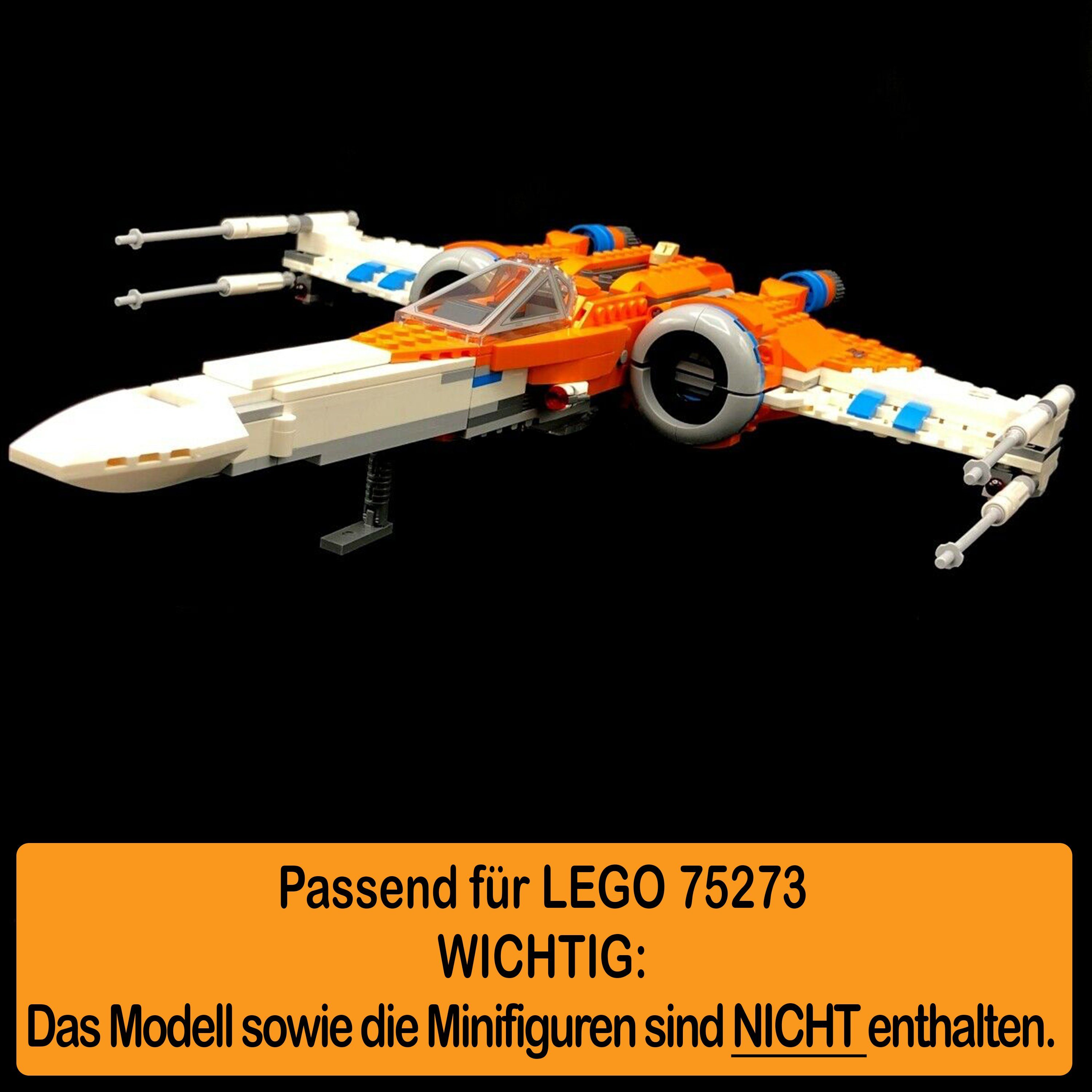 Germany X-Wing und Starfighter 75273 selbst LEGO Acryl Poe Standfuß Stand für (verschiedene AREA17 einstellbar, Winkel zusammenbauen), zum 100% Damerons Made in Display Positionen