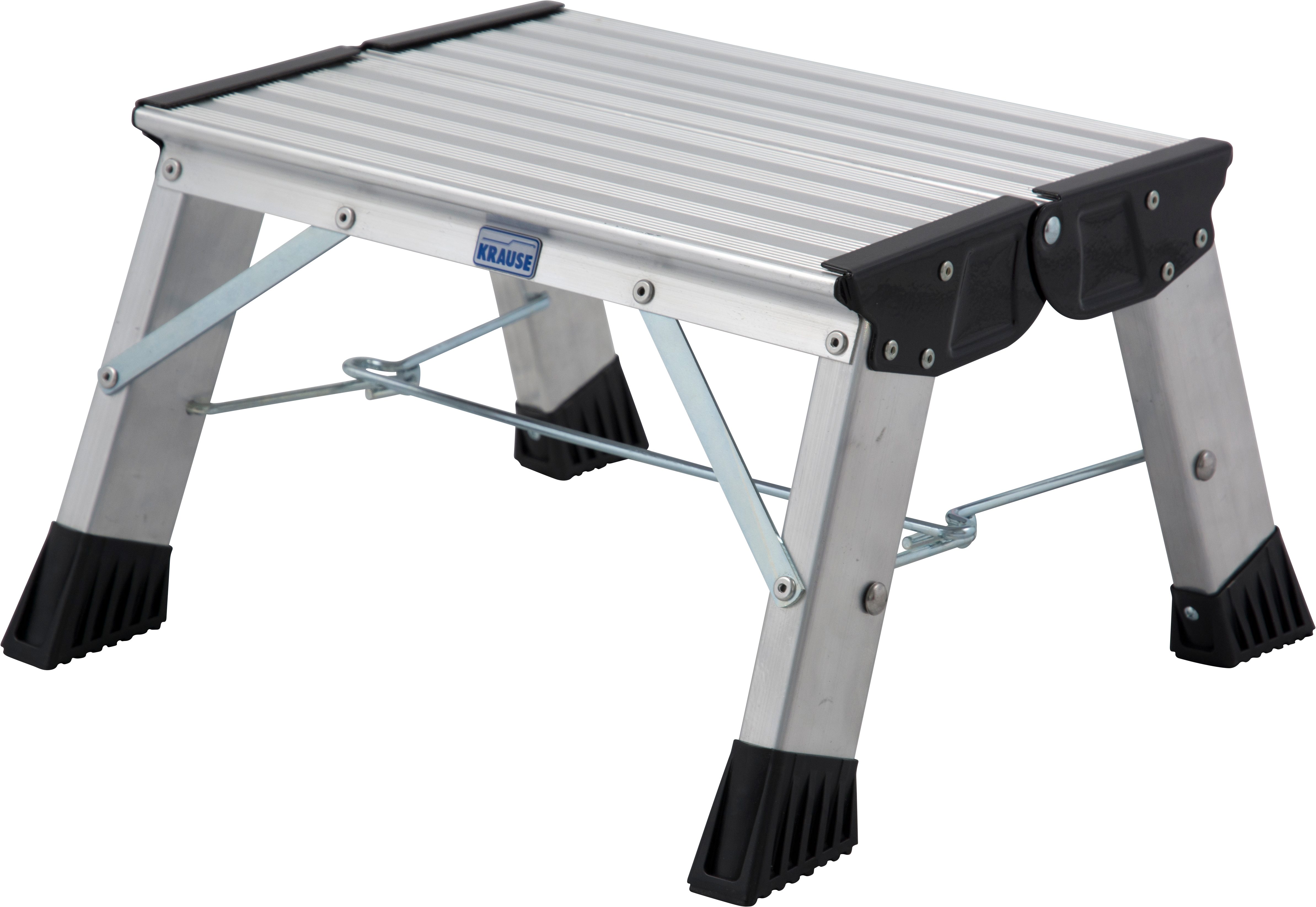 KRAUSE Trittleiter Treppy Plusline Alu, Aluminium, 1x1 Stufen, Arbeitshöhe ca. 220 cm