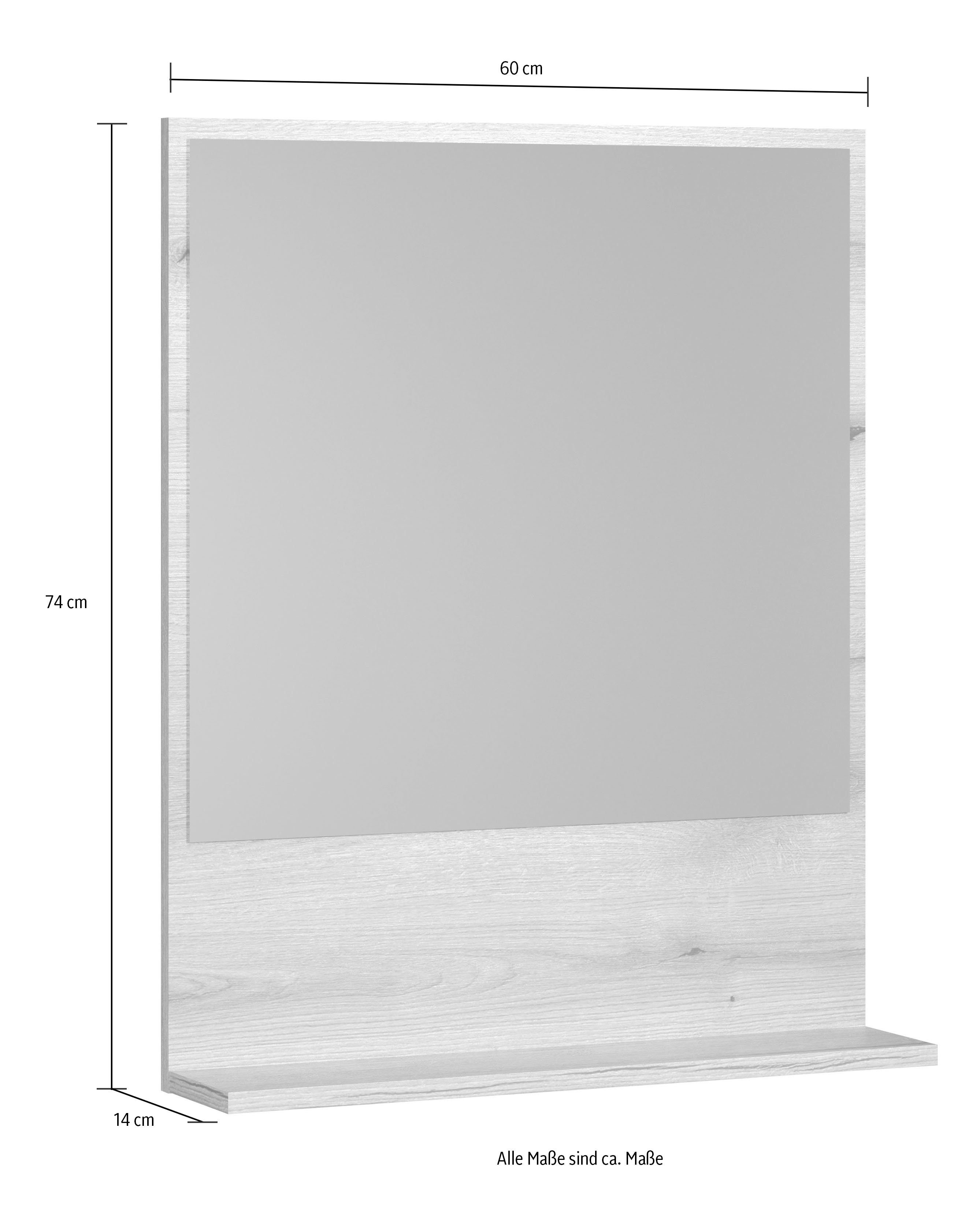 welltime Badmöbel-Set Amrum Waschbeckenunterschrank Spiegel Hochschrank Badschrank, (Komplett-Set, 4-St), 4-teiliges Badmöbel-Set Eiche Rillenoptik - Maße (B/T/H) 160/42/186 cm