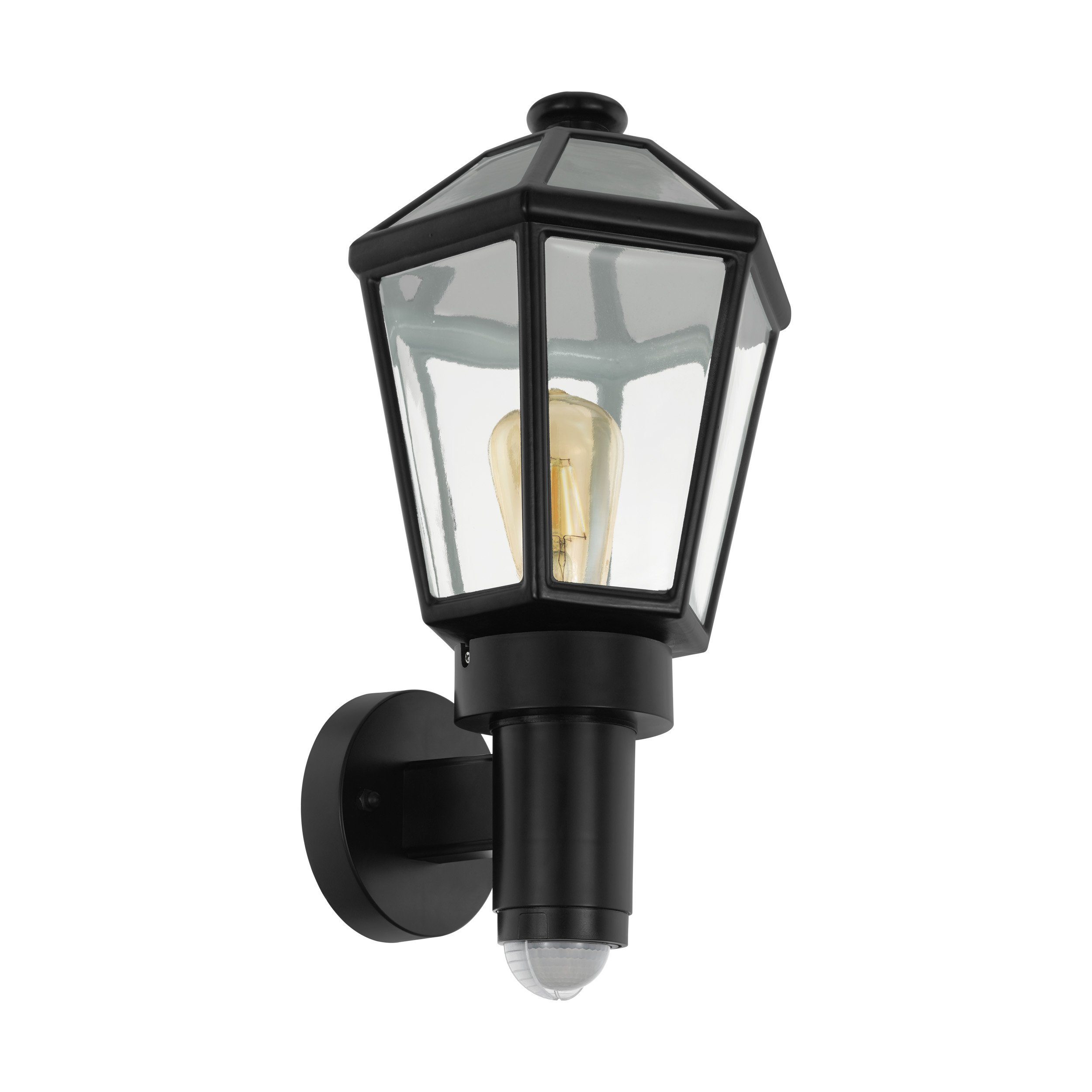 EGLO LED Wandleuchte Monselice, Leuchtmittel exklusive, Außenleuchte, inkl. Bewegungsmelder, Sensor-Wandleuchte, E27, IP44