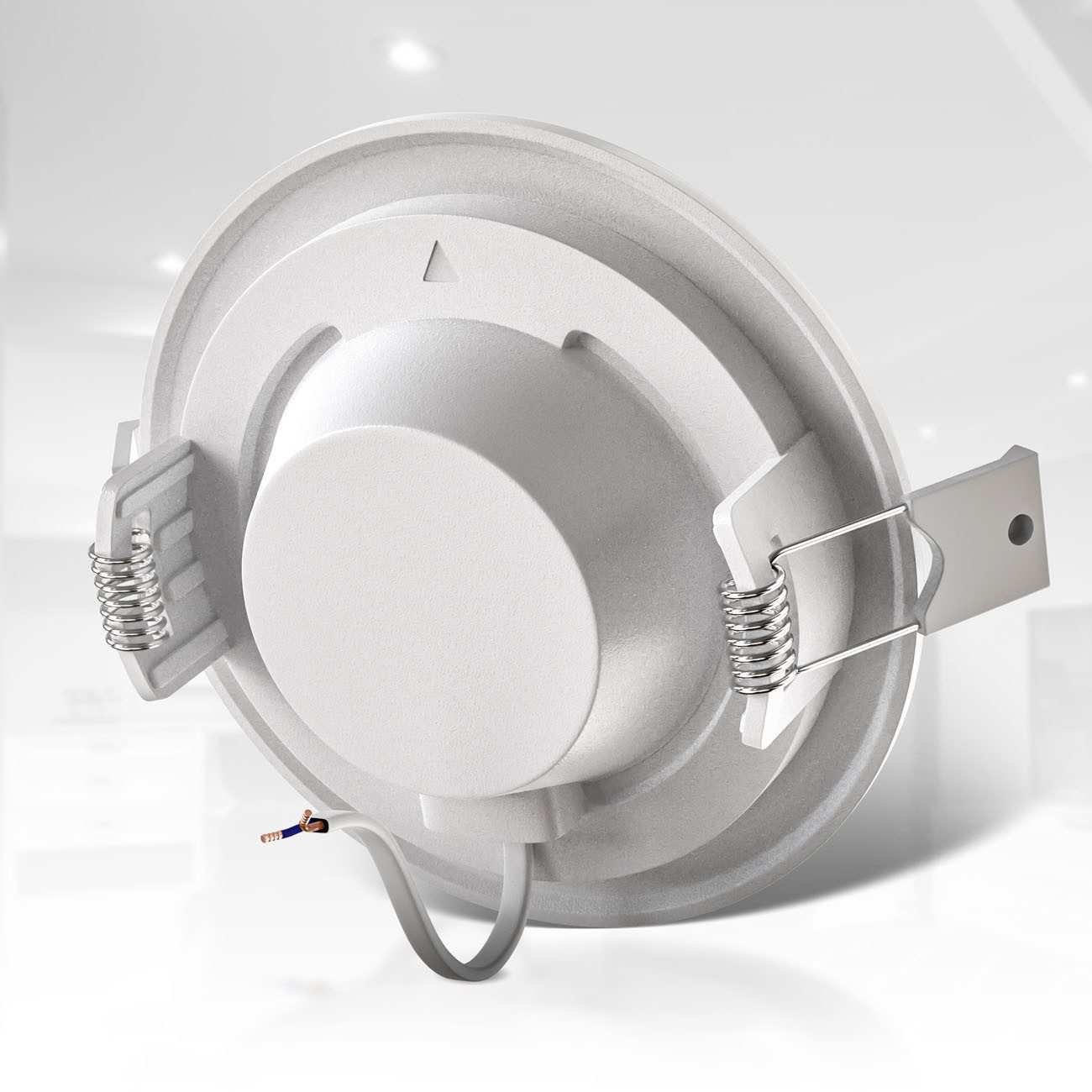 B.K.Licht LED Einbaustrahler Bad Einbauleuchten 9er Set Ultra-flach Ø115x30mm 230V Weiß - BKL1274, LED fest integriert, Warmweiß, 9 Badezimmer-Einbausprots Decke IP44 230V 6W 450 Lumen 3000K Warmweiß