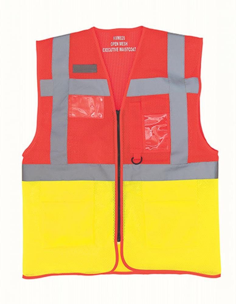 Warnweste Herren Hi Vis Top Cool Open Mesh Executive Waistcoat