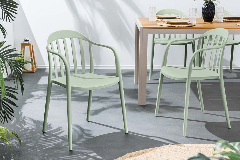 riess-ambiente Gartenstuhl STUDIO ITALIA salbei · Kunststoff, In-/Outdoor, wetterfest, stapelbar (Einzelartikel, 1 St), pflegeleichter Balkonstuhl · leichtes De – Bild 5 von 5