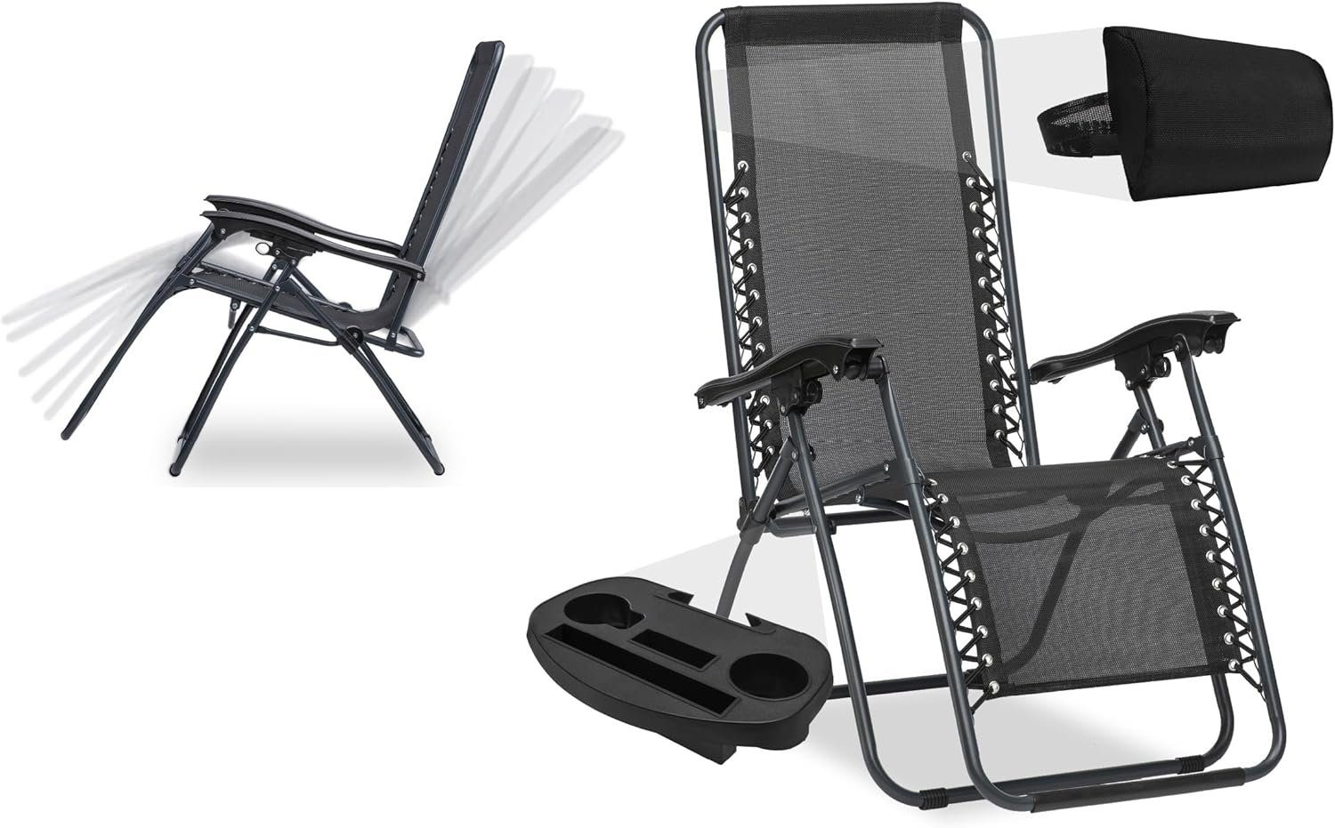 sunnypillow Gartenstuhl Sonnenliegen Liegestuhl Gartenstühle mit Getränkeha günstig online kaufen