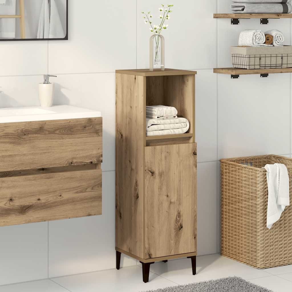 vidaXL Badezimmerspiegelschrank Badschrank Artisan-Eiche 30x30x100 cm Holzwerkstoff (1-St) – Bild 2 von 5