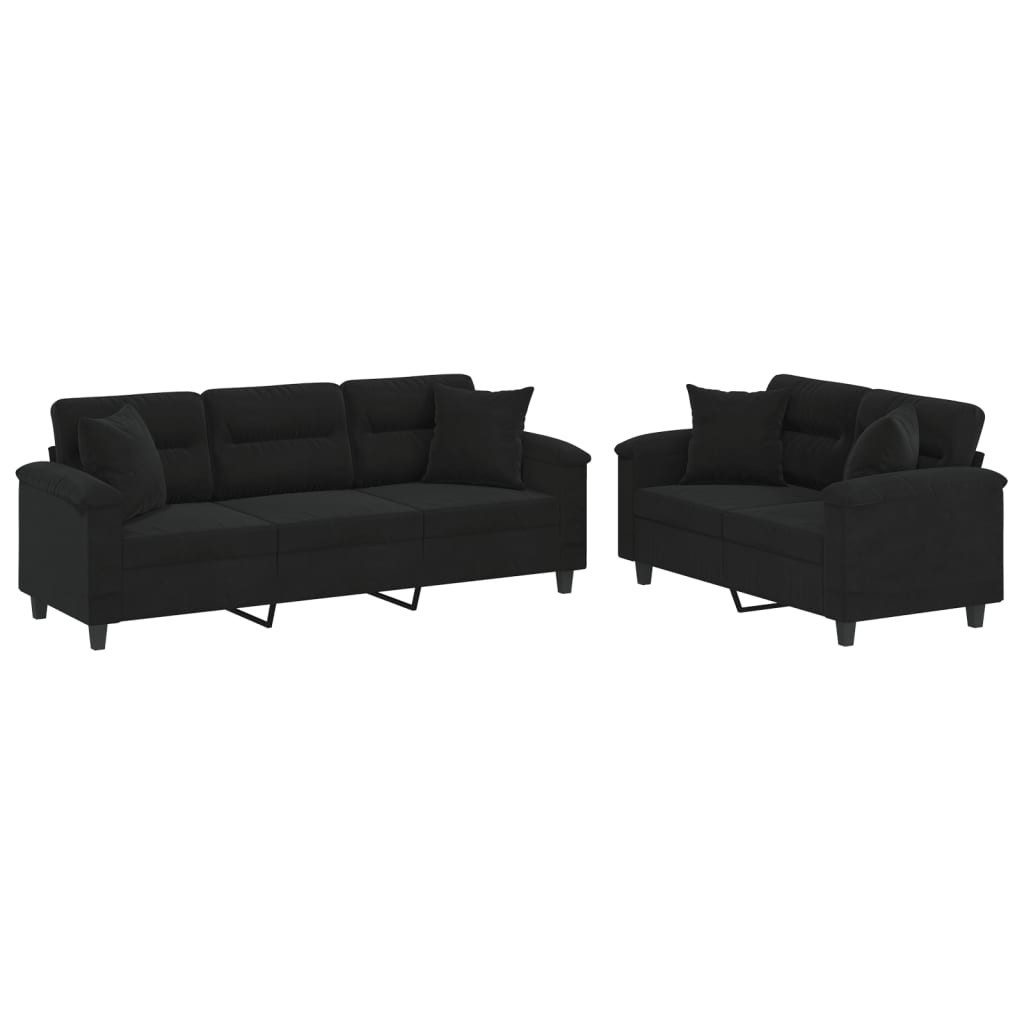 vidaXL Sofa 2-tlg. Sofagarnitur mit Kissen günstig online kaufen