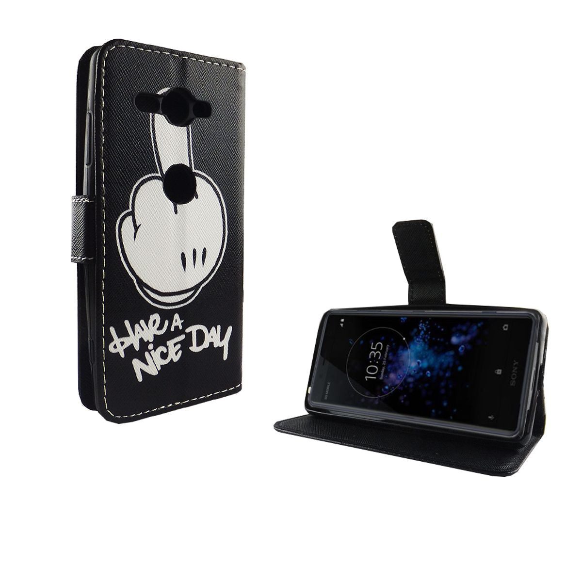 König Design Handyhülle Sony Xperia XZ2 Compact, Sony Xperia XZ2 Compact Handyhülle Bookcover Schwarz