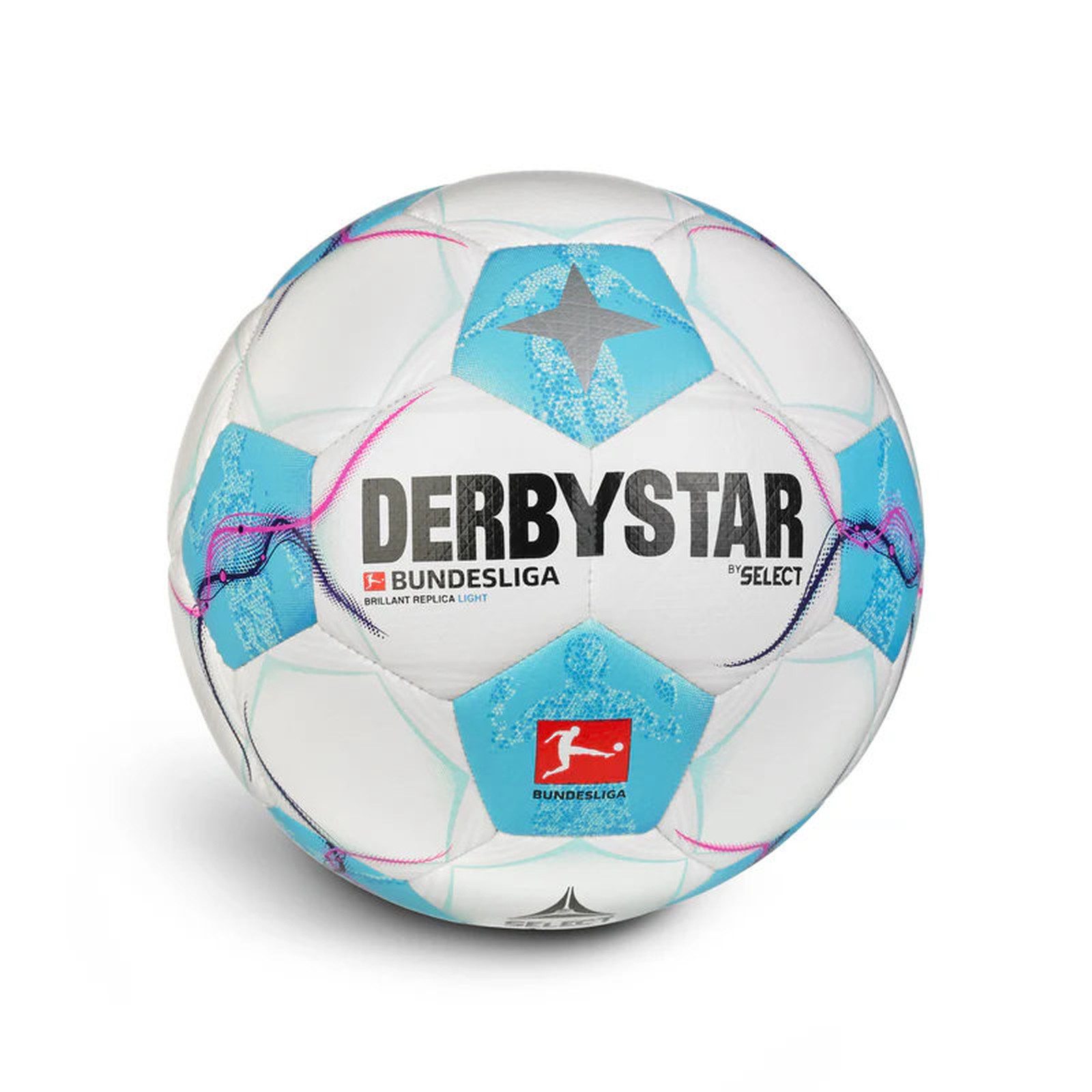 Fußball Derbystar Bundesliga Brillant Replica Light v24 24/25 Weiß/Blau/Pink