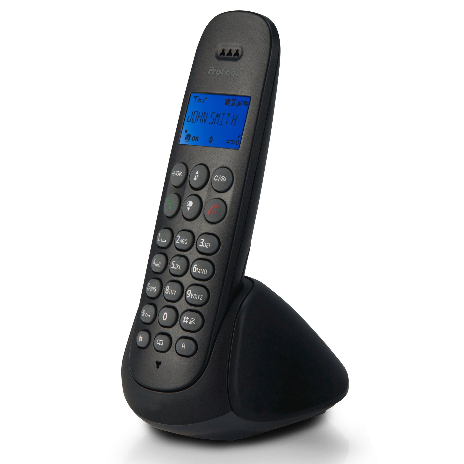 Profoon PDX-300 - DECT-Telefon mit 1 Mobilteil Schnurloses DECT-Telefon Schwarz