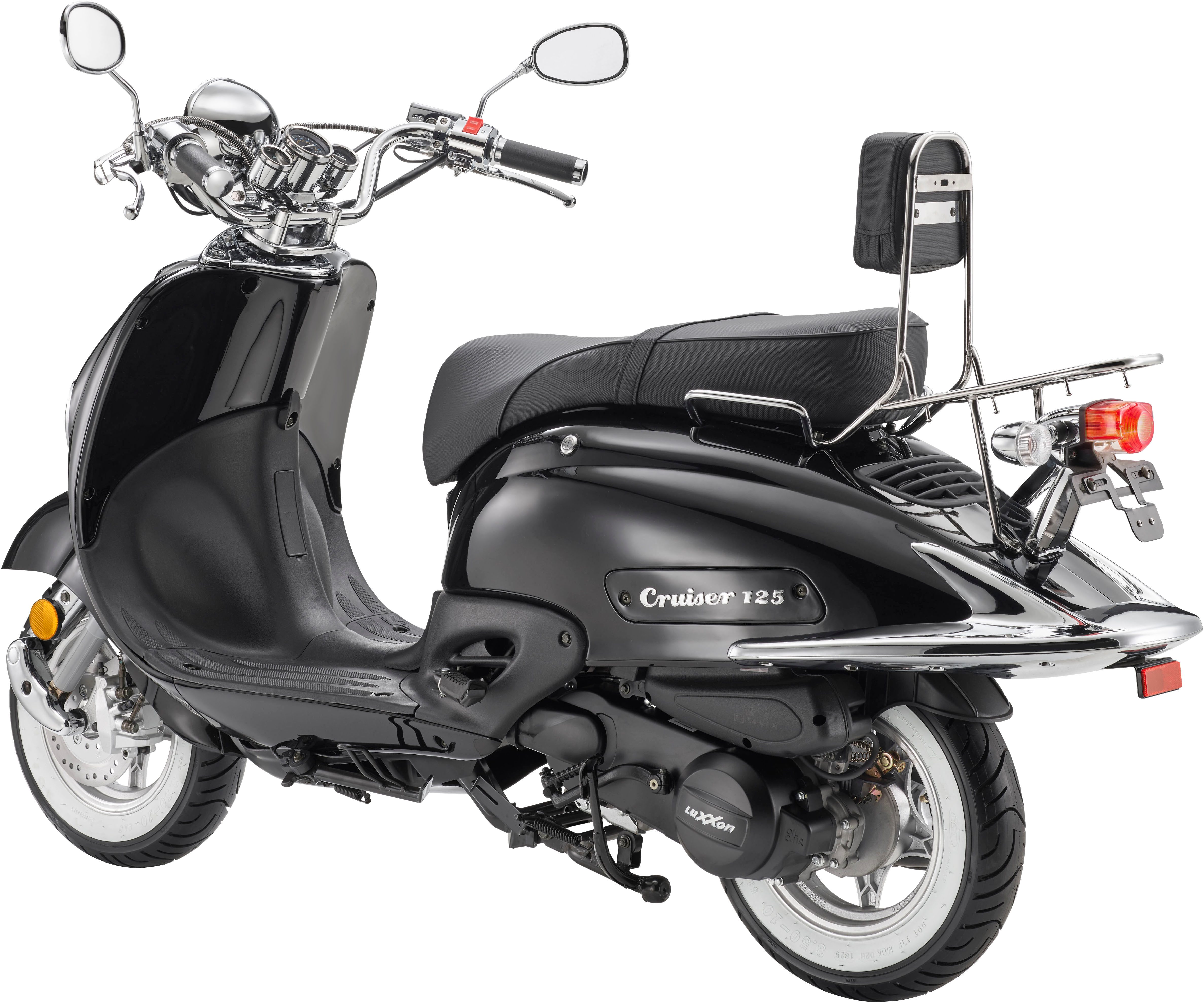 Luxxon Motorroller LuXXon Cruiser Motorroller (80 km/h), 125 ccm, 125 ccm, 80 km/h, Euro 5+, Euro 5+, EFI, 7,1 PS, Retro-Design, Staufach, Roller, Scooter, Chopper