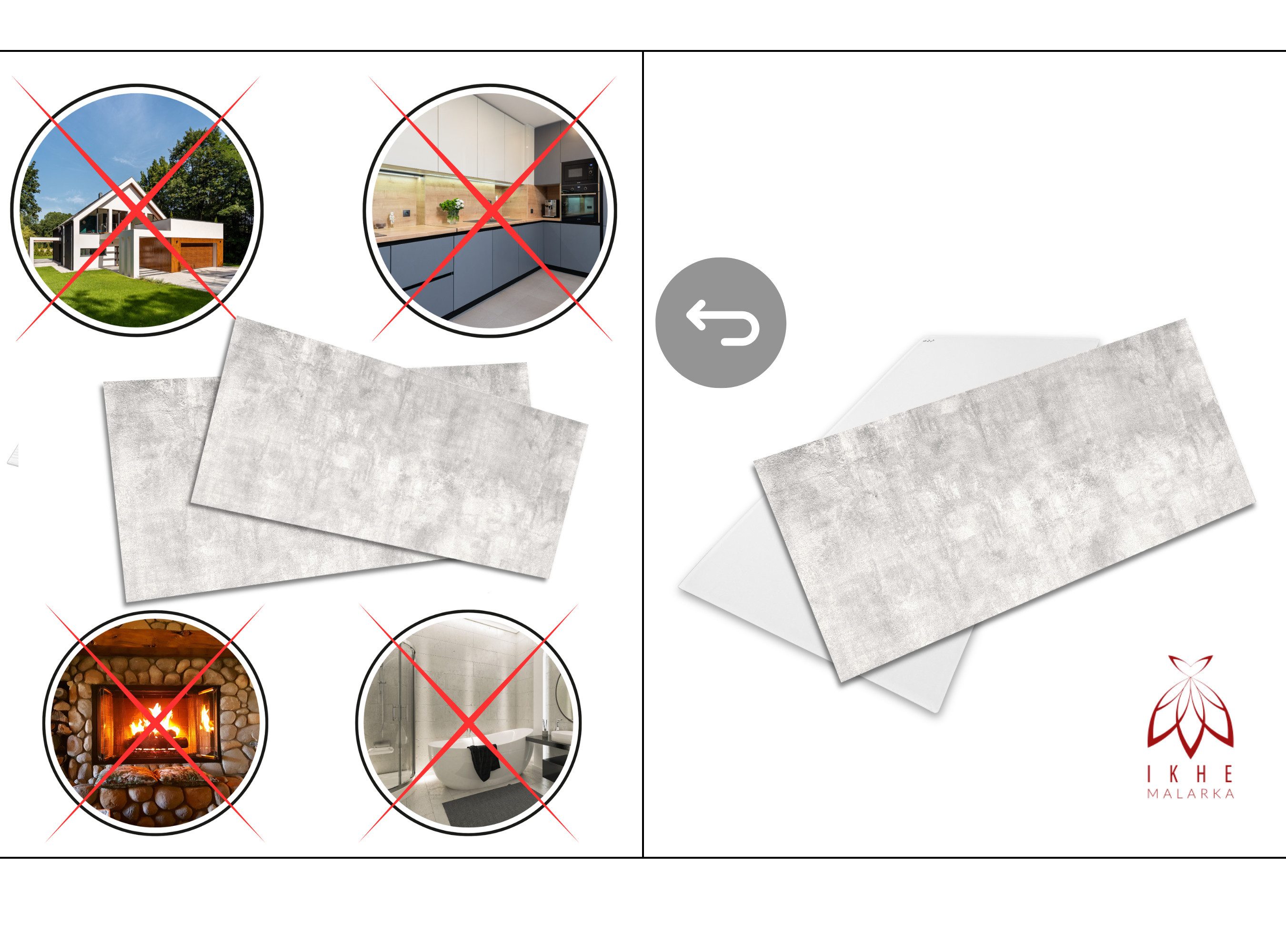 IKHEMalarka 3D Wandpaneel Betonoptik Marmor Ziegel aus Polystyrol Styropor XPS, BxL: 50,00x100,00 cm, 0,50 qm, (1 Stück, 0,5m) Deckenpaneelen - 3mm dick - 100x5 – Bild 5 von 5