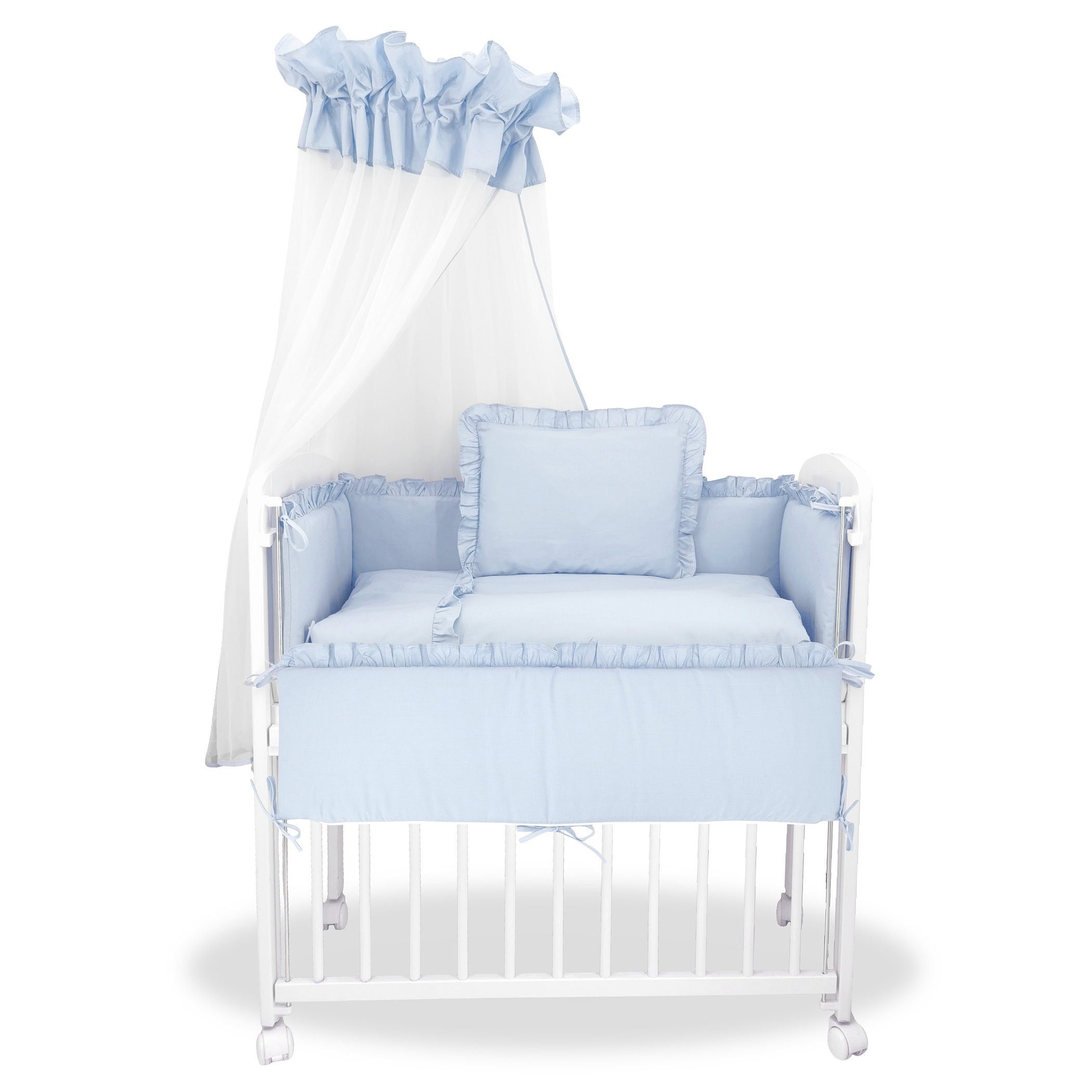 Baby-Delux Beistellbett Babybett Royal Blau Rüsche, günstig online kaufen