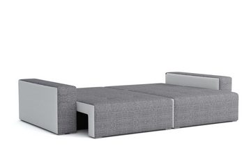 Fun Möbel Big-Sofa Megasofa Couchgarnitur REGGIO in Stoff Poso mit Schlaffunktion, mit Bettkasten, inkl. Rückenkissen und Zierkissen