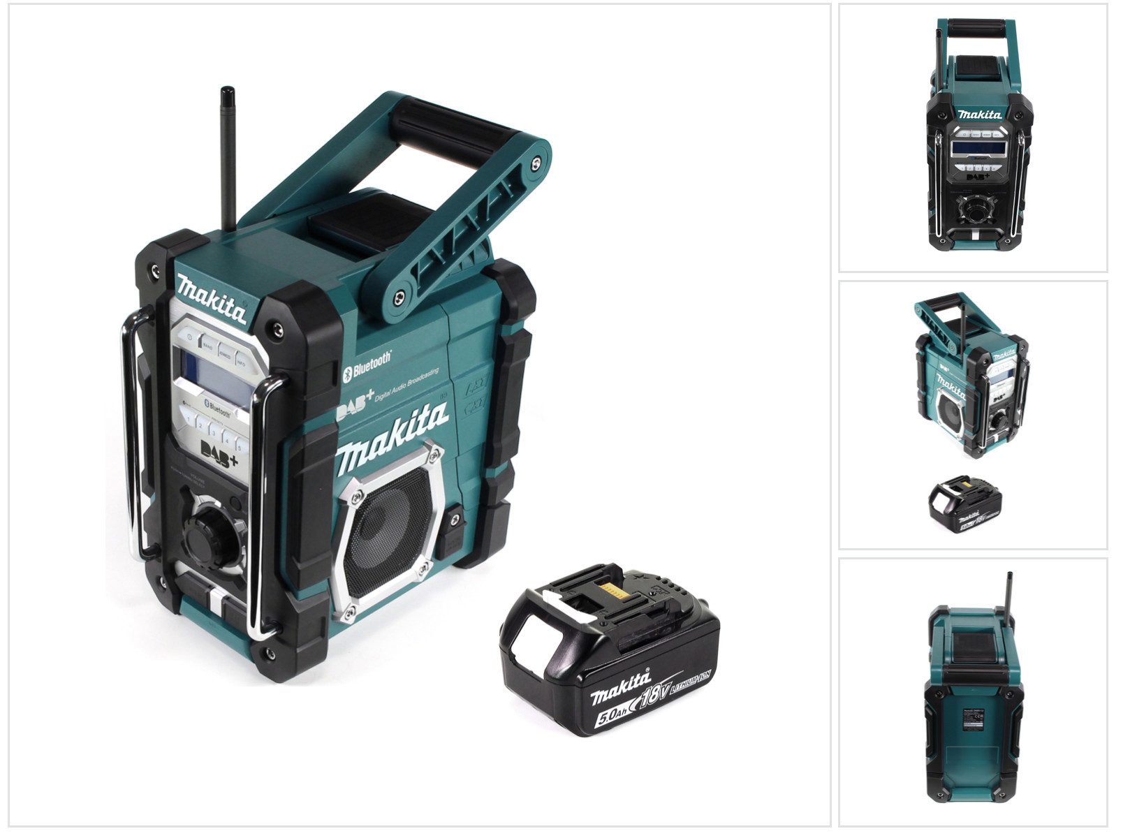 Makita DMR 112 T1 Akku Baustellen Radio 7,2 - 18V Bluetooth DAB+ + 1x 5,0Ah Baustellenradio