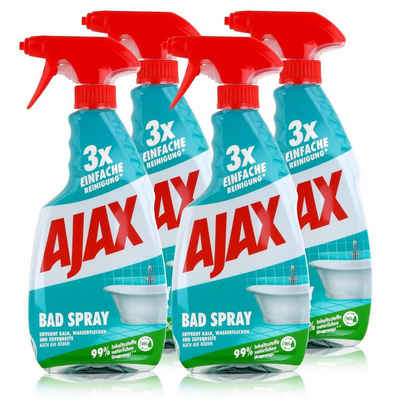 AJAX Ajax Bad Spray Badreiniger 500ml - Entfernt Kalk & Seifenreste (4er Pa Badreiniger