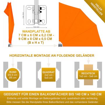 KDR Produktgestaltung Seitenmarkise Balkonfächerhalter Geländer Markisenhalterung für Balkonfächer
