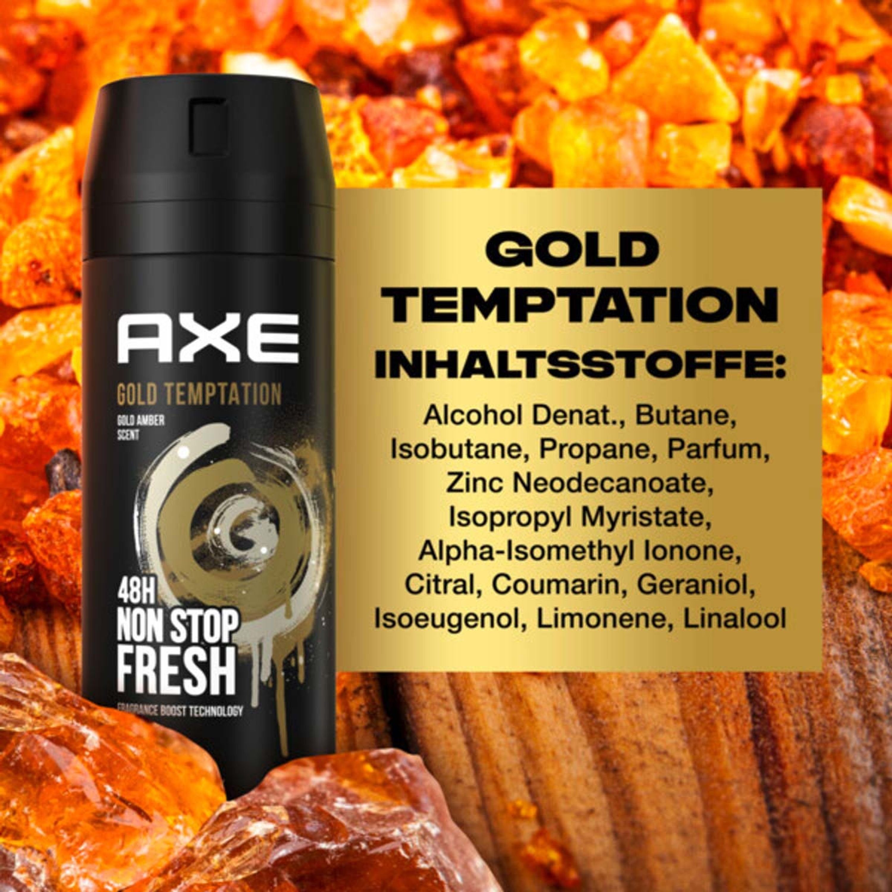 axe Deo-Set ohne Deodorant 6x Bodyspray Aluminium 150ml Deospray Gold Temptation